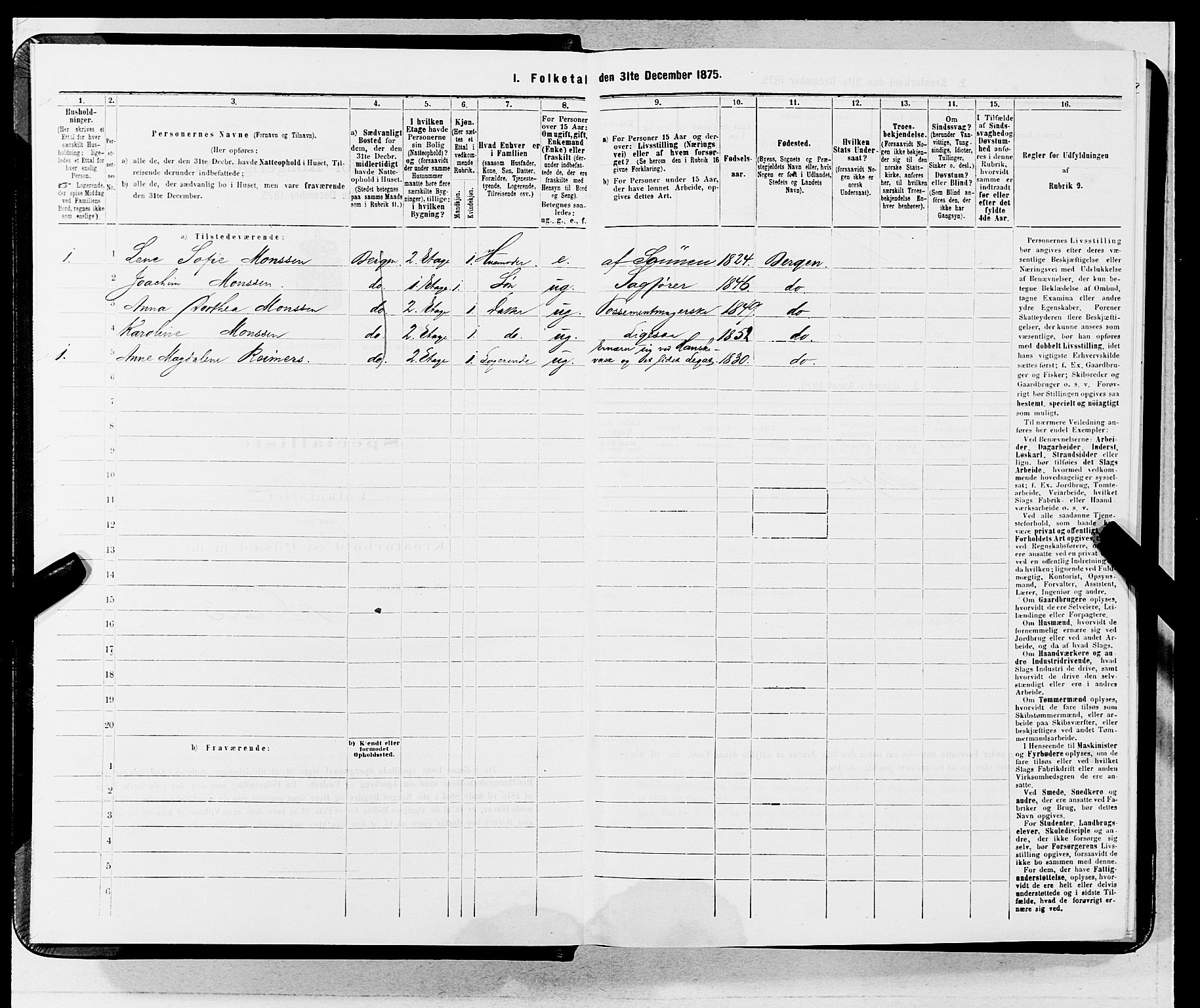 SAB, 1875 census for 1301 Bergen, 1875, p. 3880