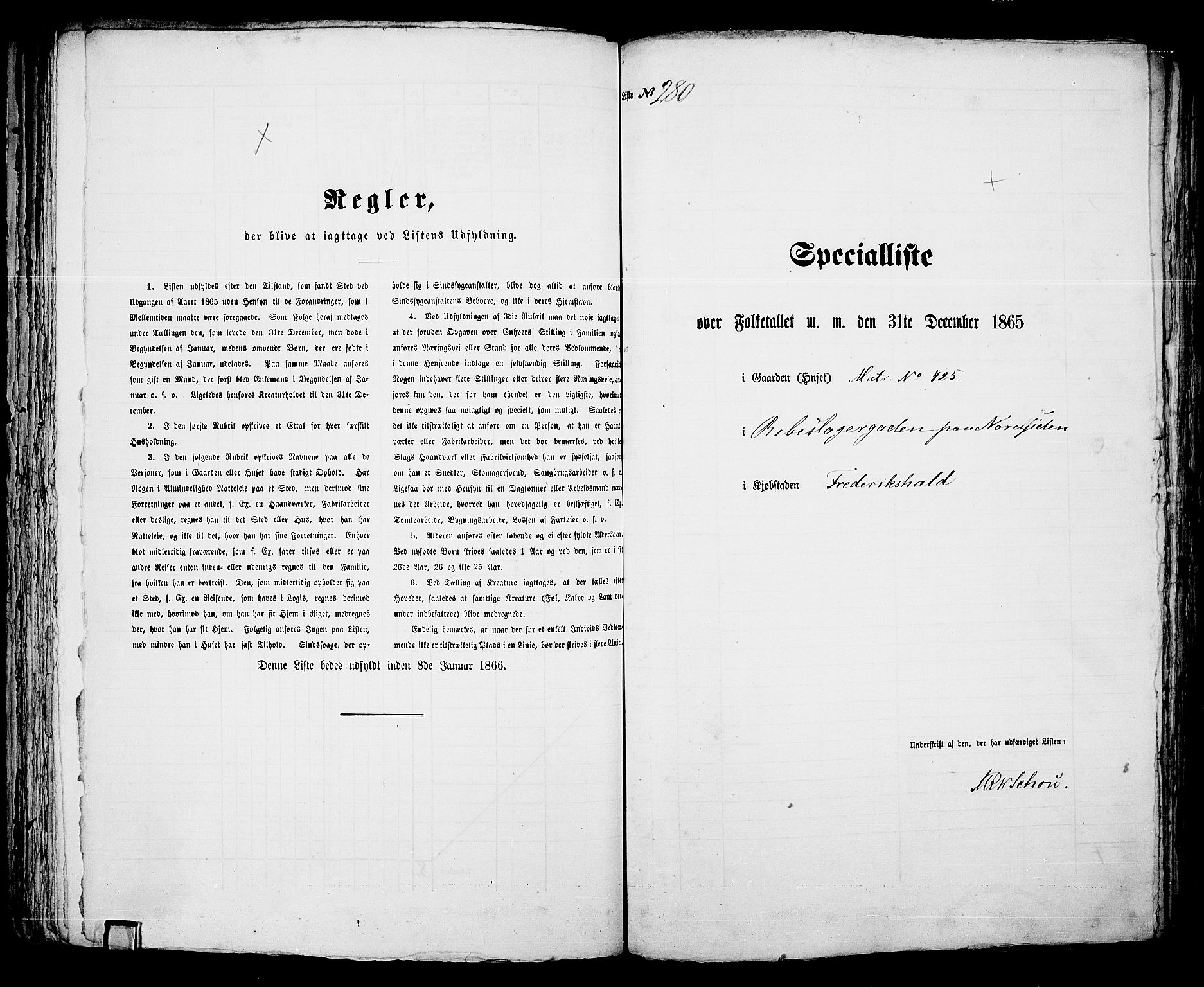 RA, 1865 census for Fredrikshald, 1865, p. 589