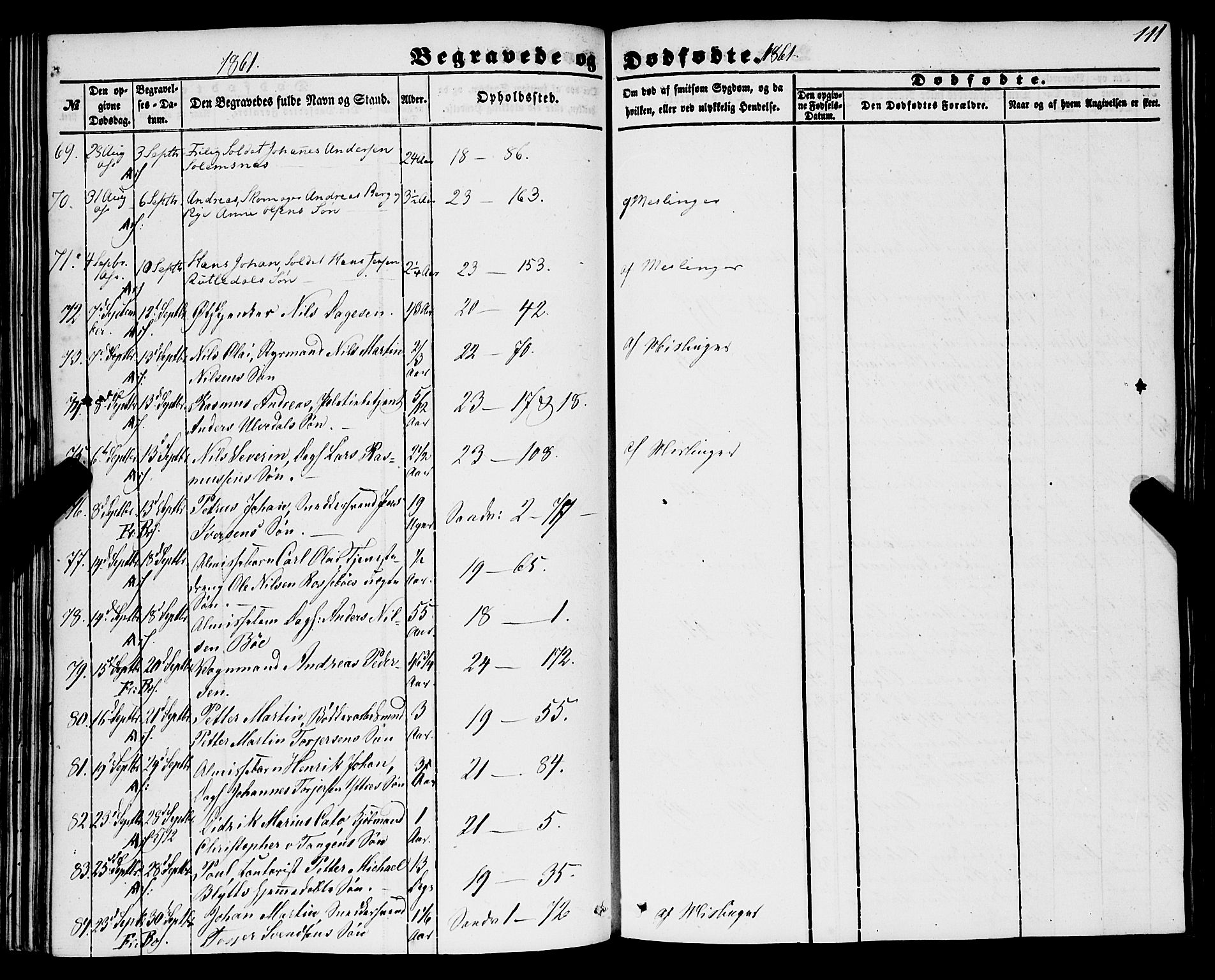 Korskirken sokneprestembete, AV/SAB-A-76101/H/Haa: Parish register (official) no. E 2, 1848-1862, p. 111