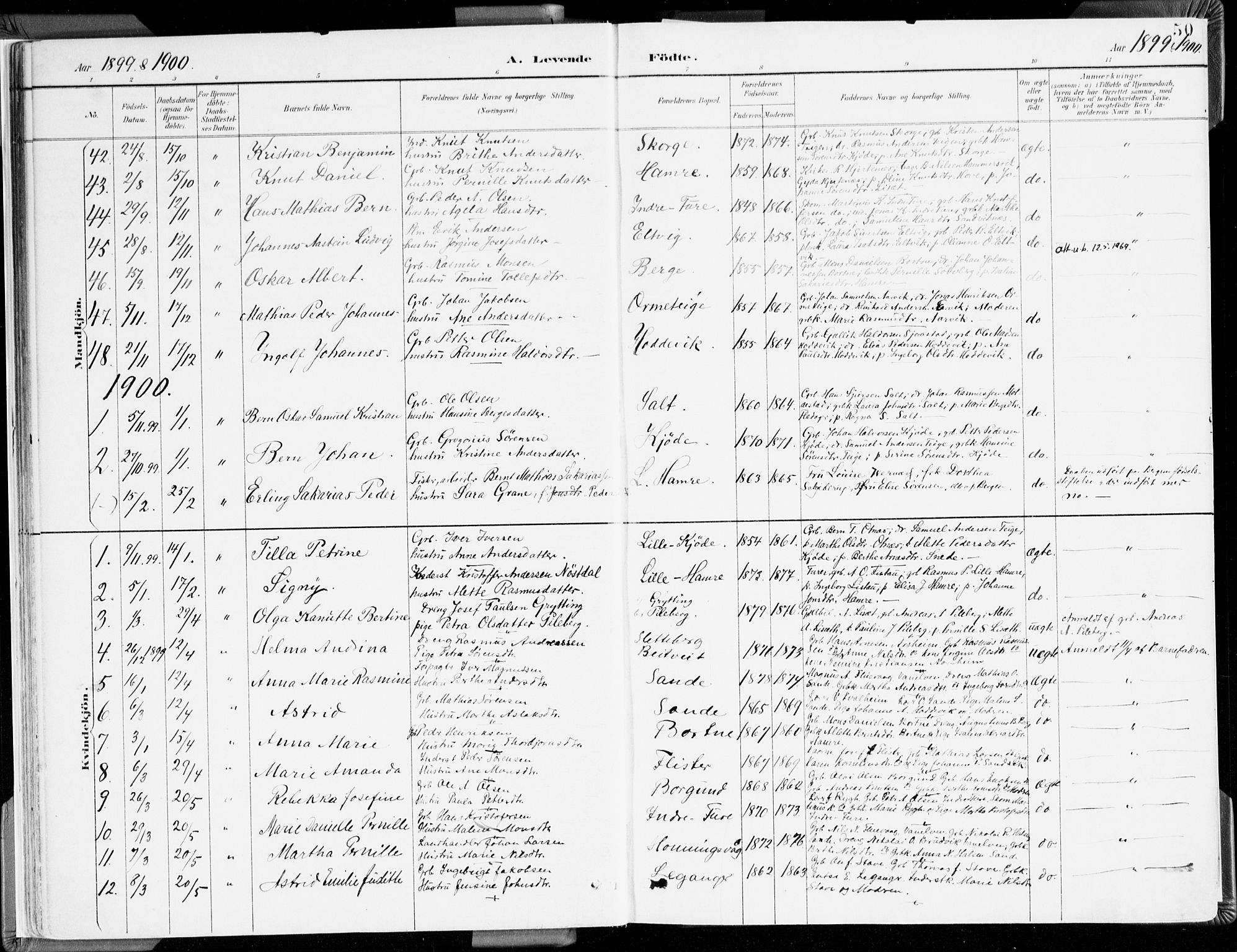 Selje sokneprestembete, AV/SAB-A-99938/H/Ha/Haa/Haab: Parish register (official) no. B 2, 1891-1907, p. 50