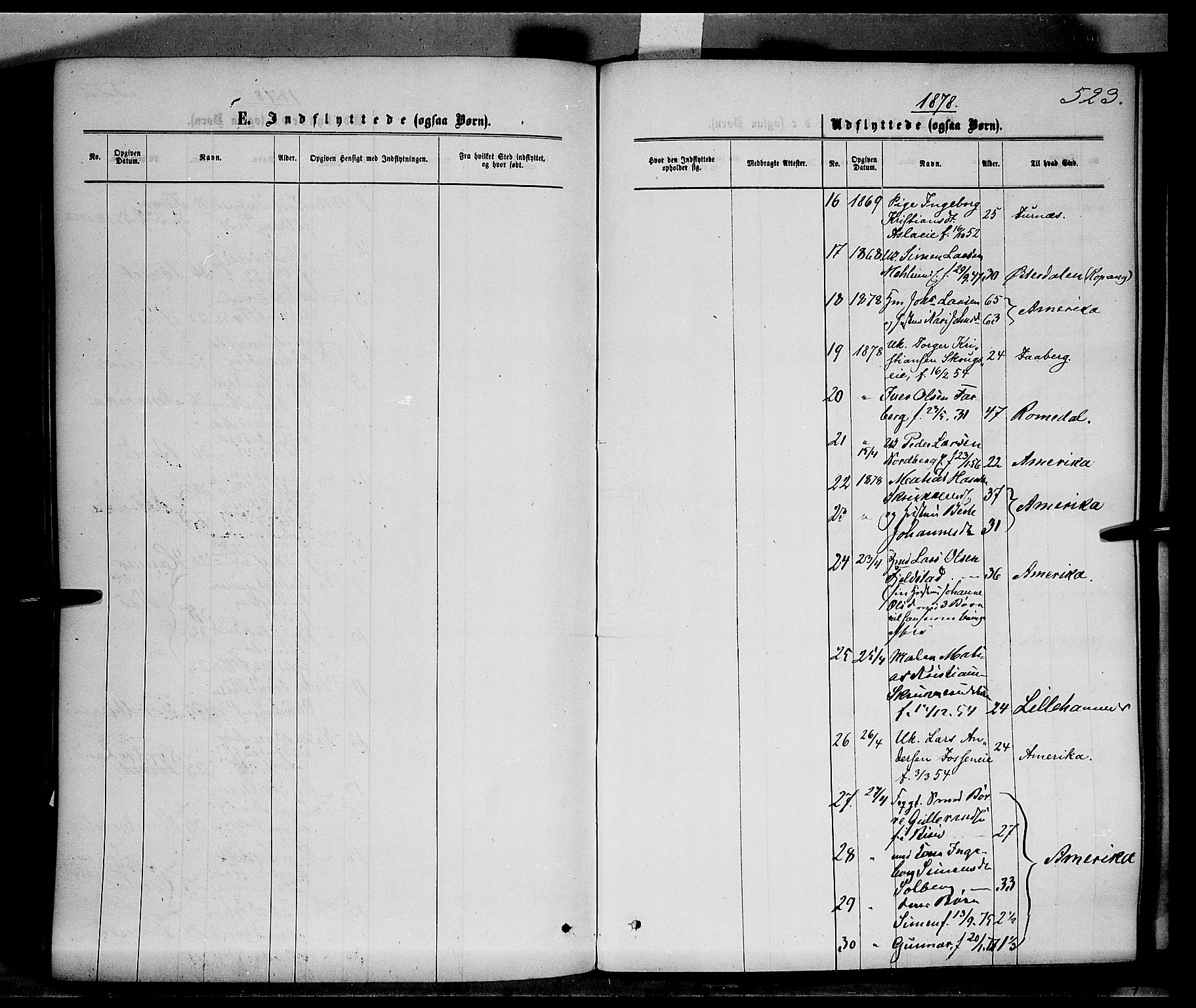 Ringsaker prestekontor, AV/SAH-PREST-014/K/Ka/L0011: Parish register (official) no. 11, 1870-1878, p. 523