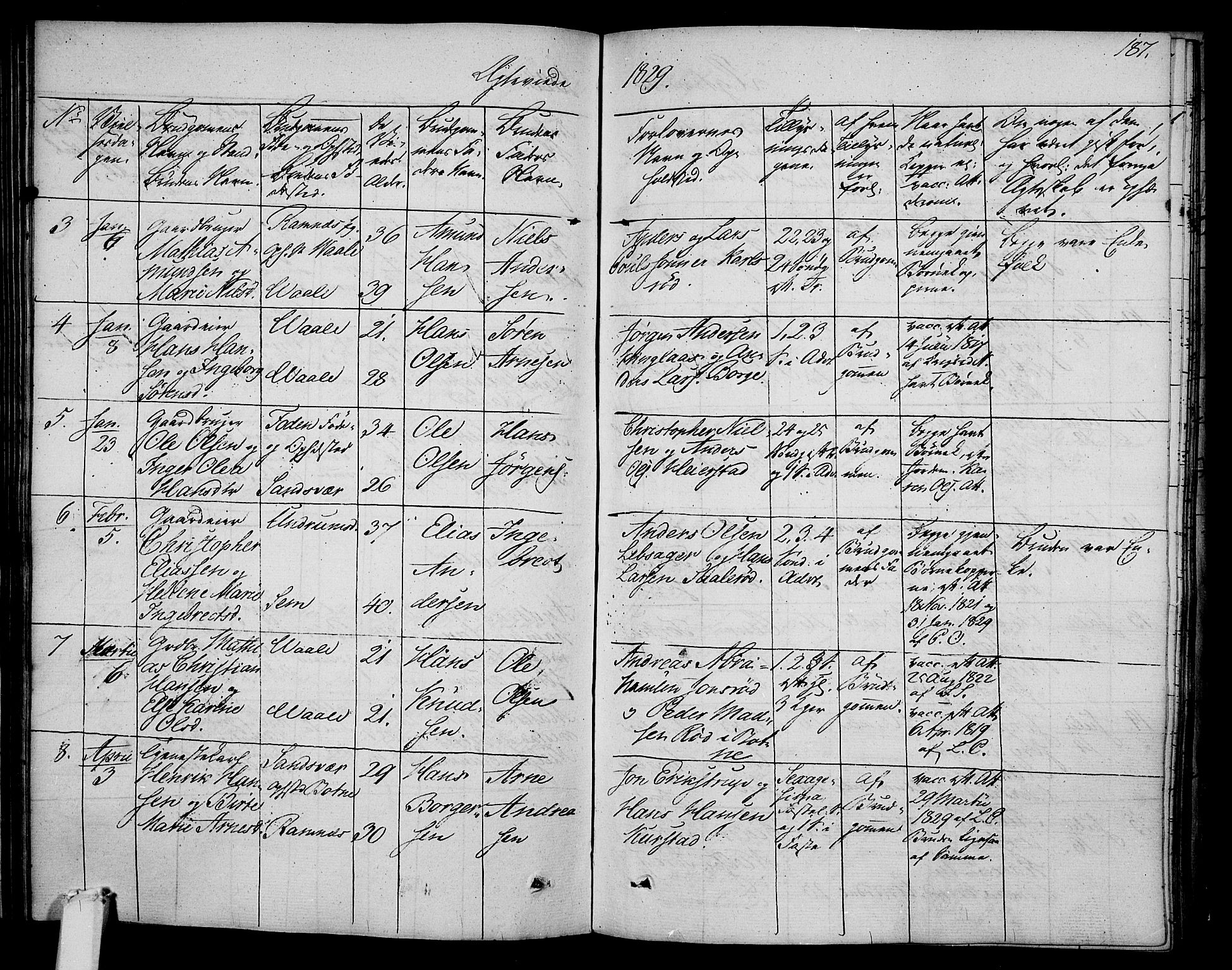 Våle kirkebøker, AV/SAKO-A-334/F/Fa/L0008: Parish register (official) no. I 8, 1824-1844, p. 187