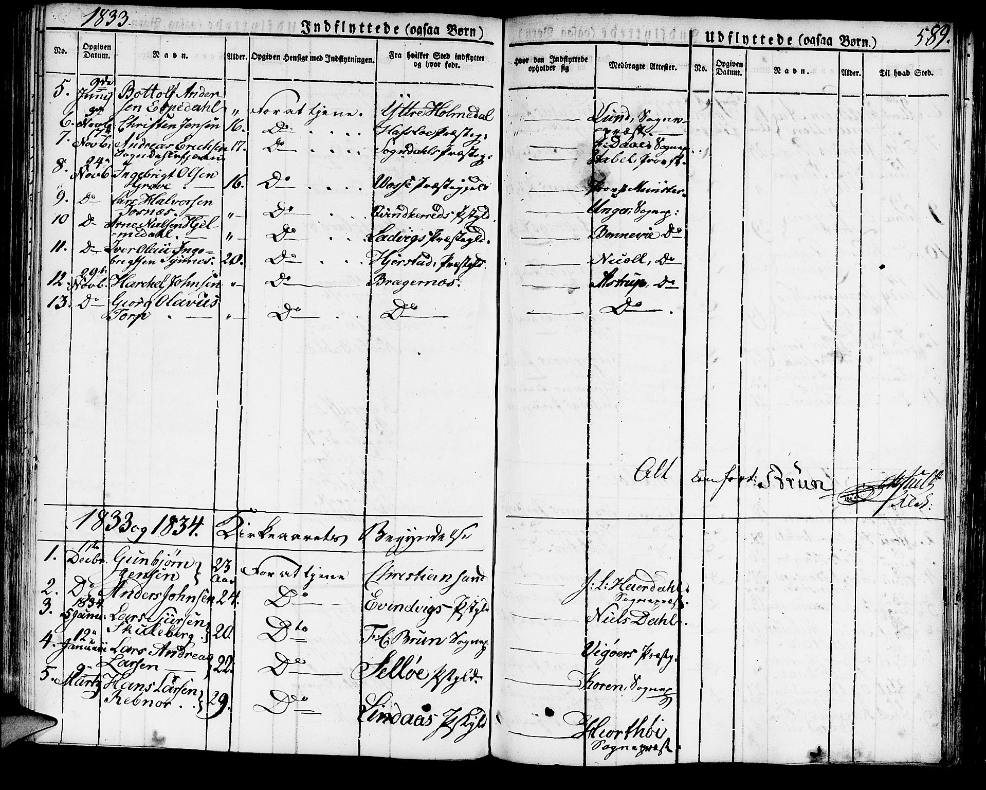 Domkirken sokneprestembete, AV/SAB-A-74801/H/Haa/L0012: Parish register (official) no. A 12, 1821-1840, p. 589