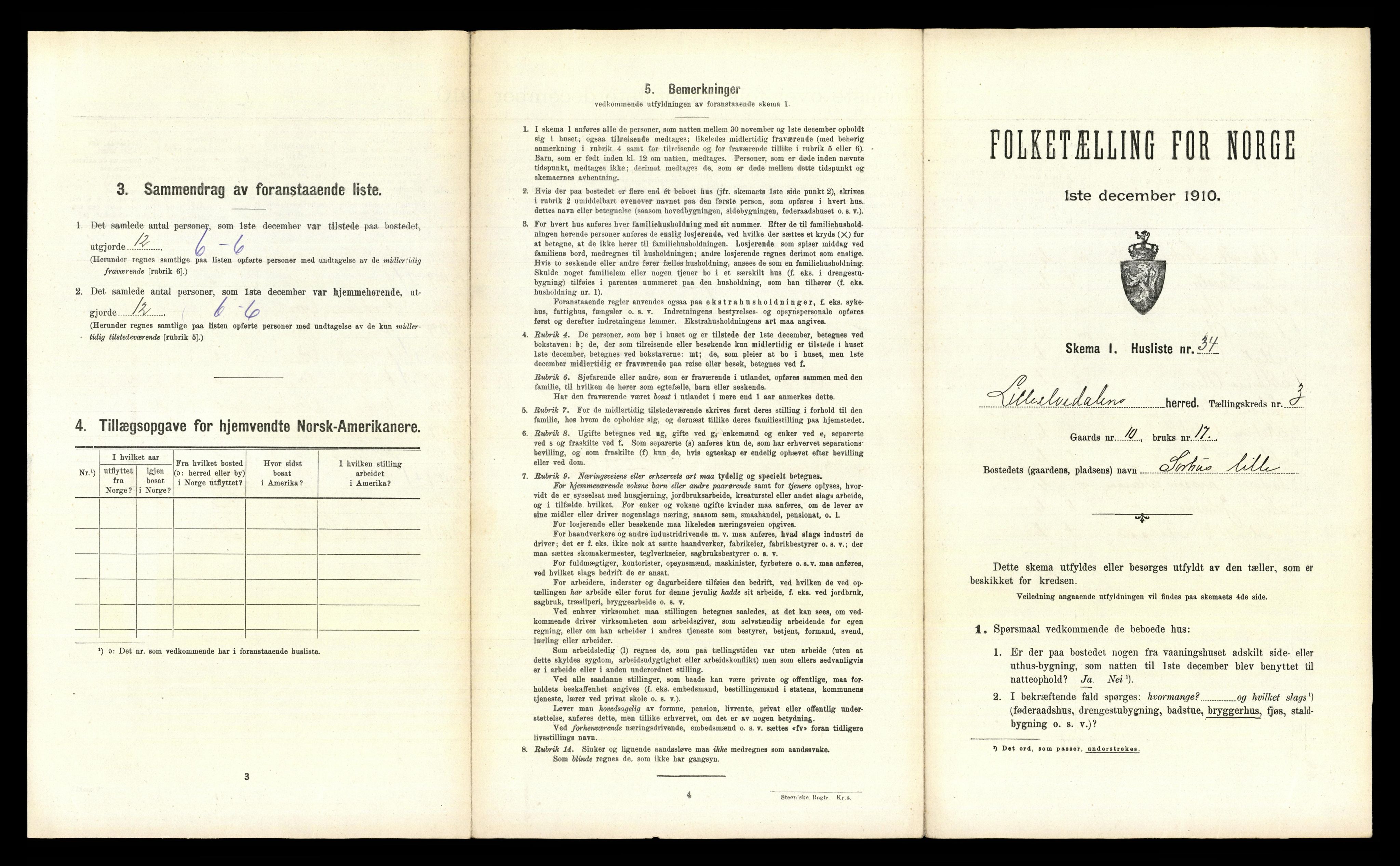 RA, 1910 census for Lille Elvedalen, 1910, p. 201