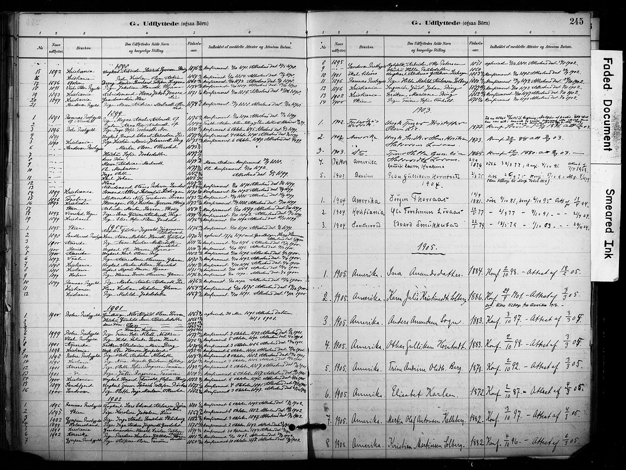 Lardal kirkebøker, SAKO/A-350/F/Fb/L0001: Parish register (official) no. II 1, 1881-1911, p. 245