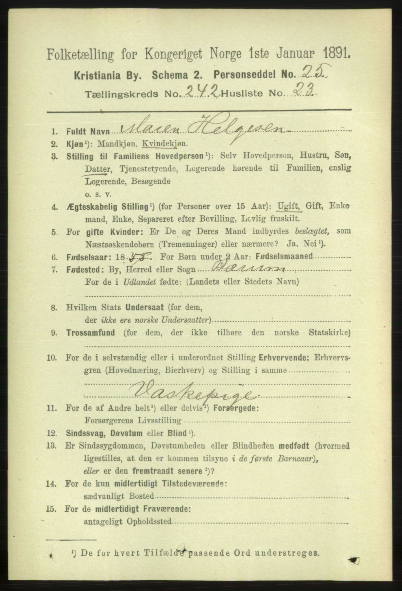 RA, 1891 census for 0301 Kristiania, 1891, p. 147572
