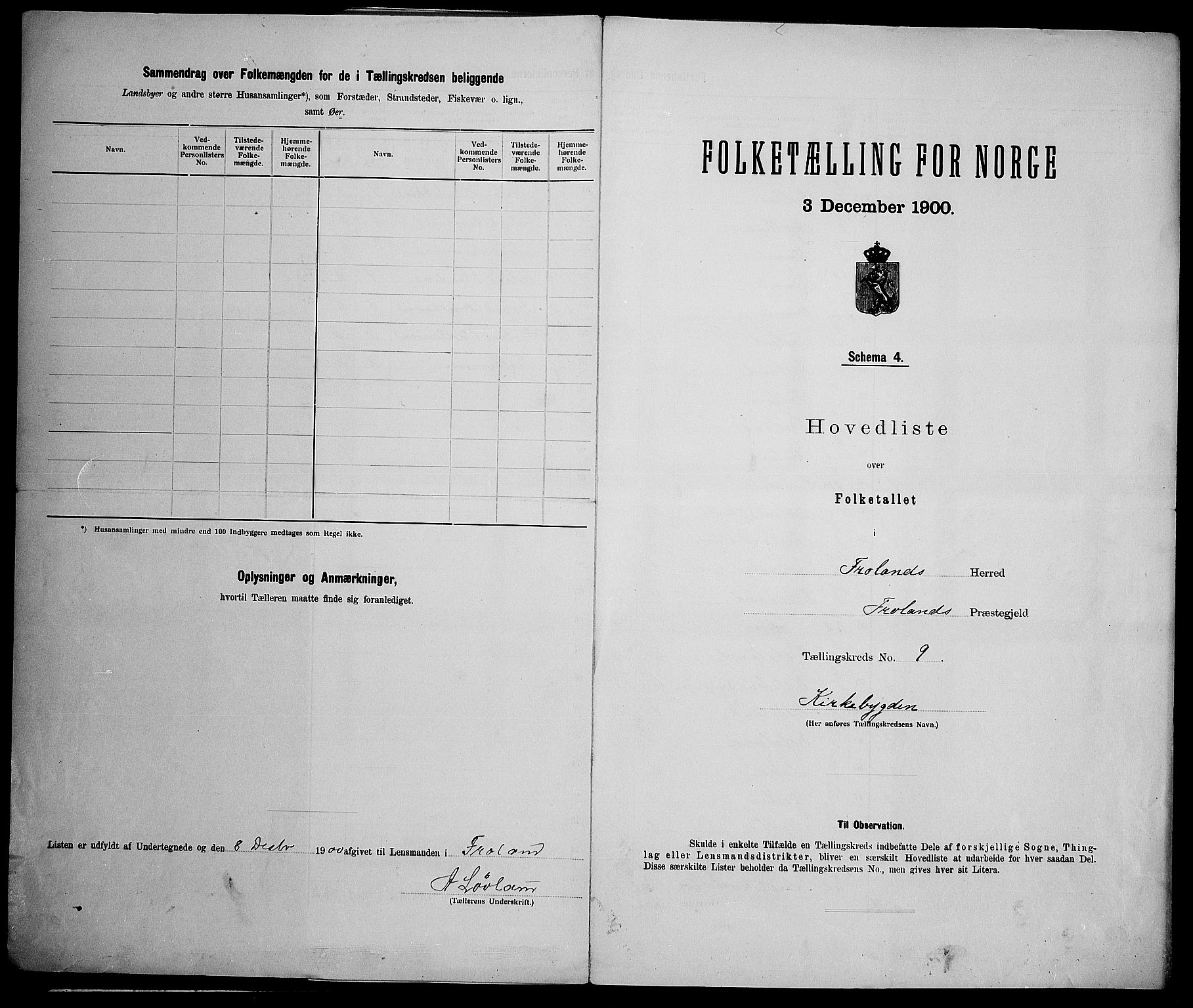 SAK, 1900 census for Froland, 1900, p. 33