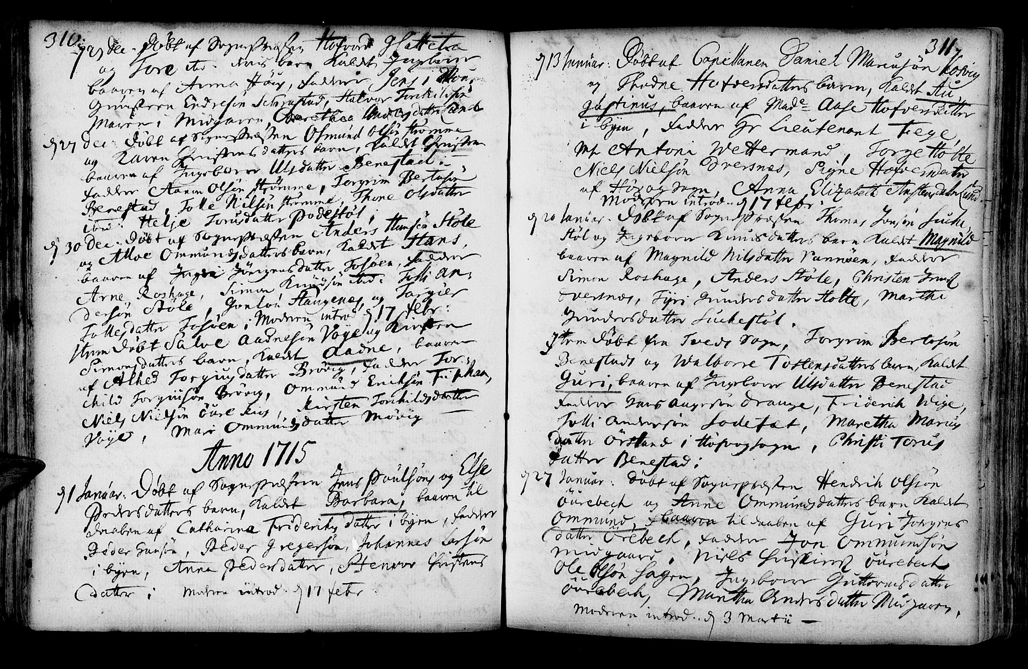 Oddernes sokneprestkontor, SAK/1111-0033/F/Fa/Faa/L0001: Parish register (official) no. A 1, 1692-1718, p. 310-311