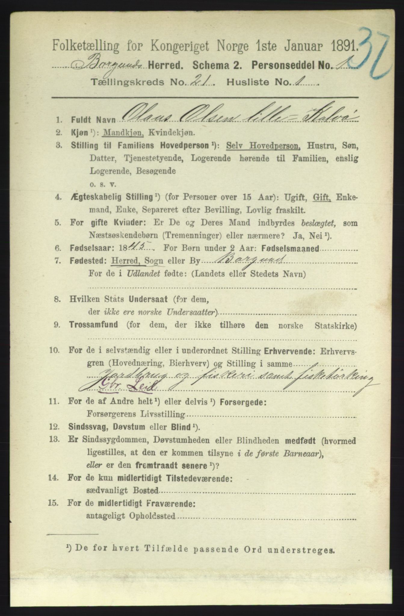 RA, 1891 census for 1531 Borgund, 1891, p. 6342