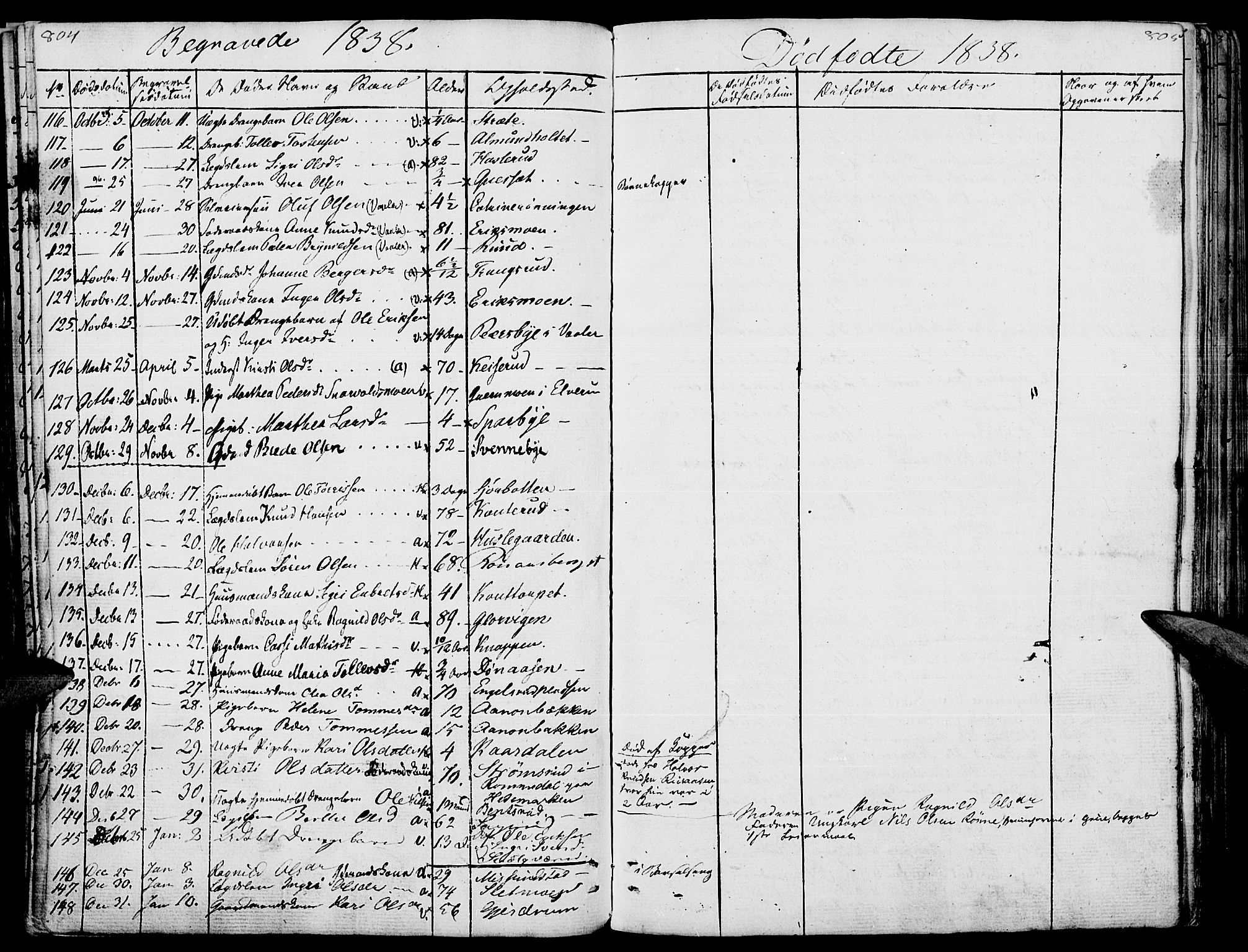 Hof prestekontor, AV/SAH-PREST-038/H/Ha/Haa/L0006: Parish register (official) no. 6, 1822-1841, p. 804-805