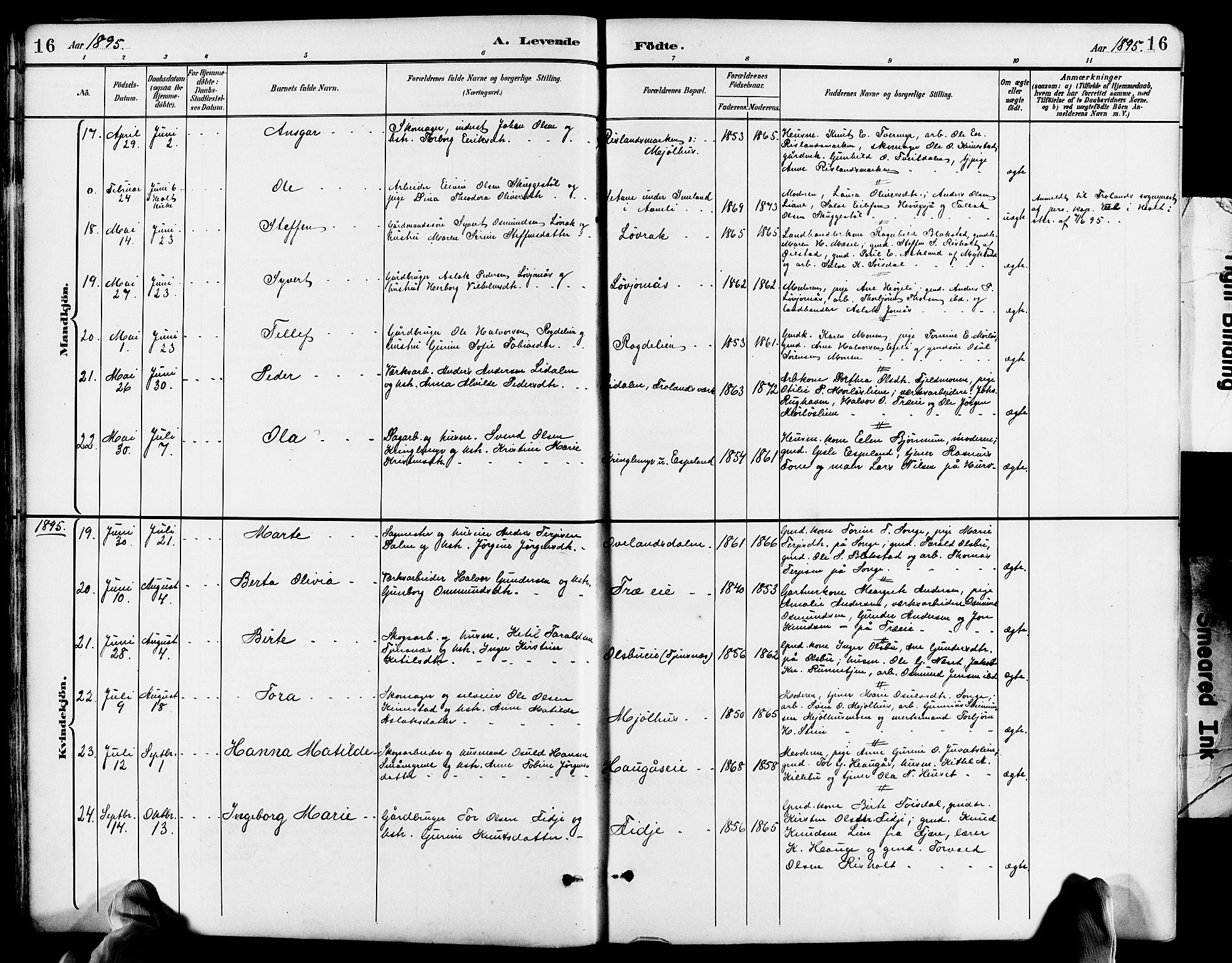 Froland sokneprestkontor, AV/SAK-1111-0013/F/Fb/L0010: Parish register (copy) no. B 10, 1893-1920, p. 16