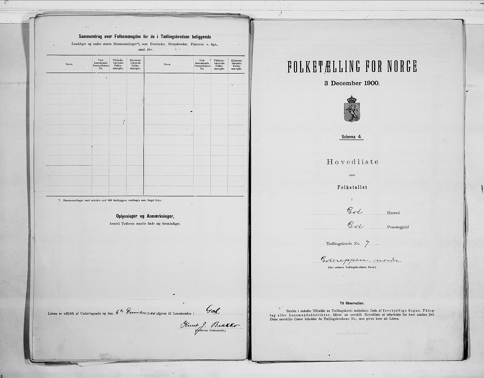 RA, 1900 census for Gol, 1900, p. 16