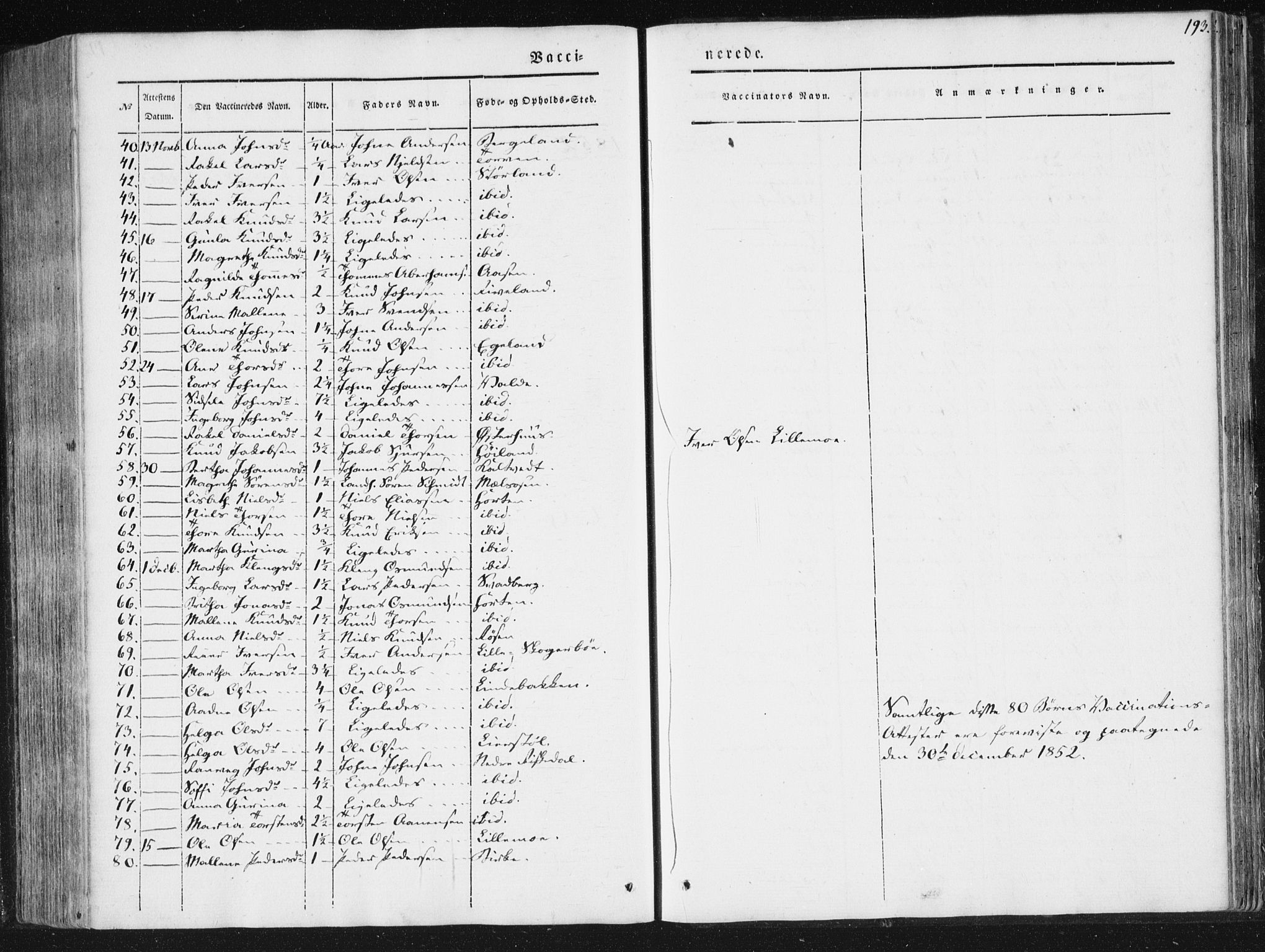 Hjelmeland sokneprestkontor, AV/SAST-A-101843/01/IV/L0008: Parish register (official) no. A 8, 1842-1861, p. 193