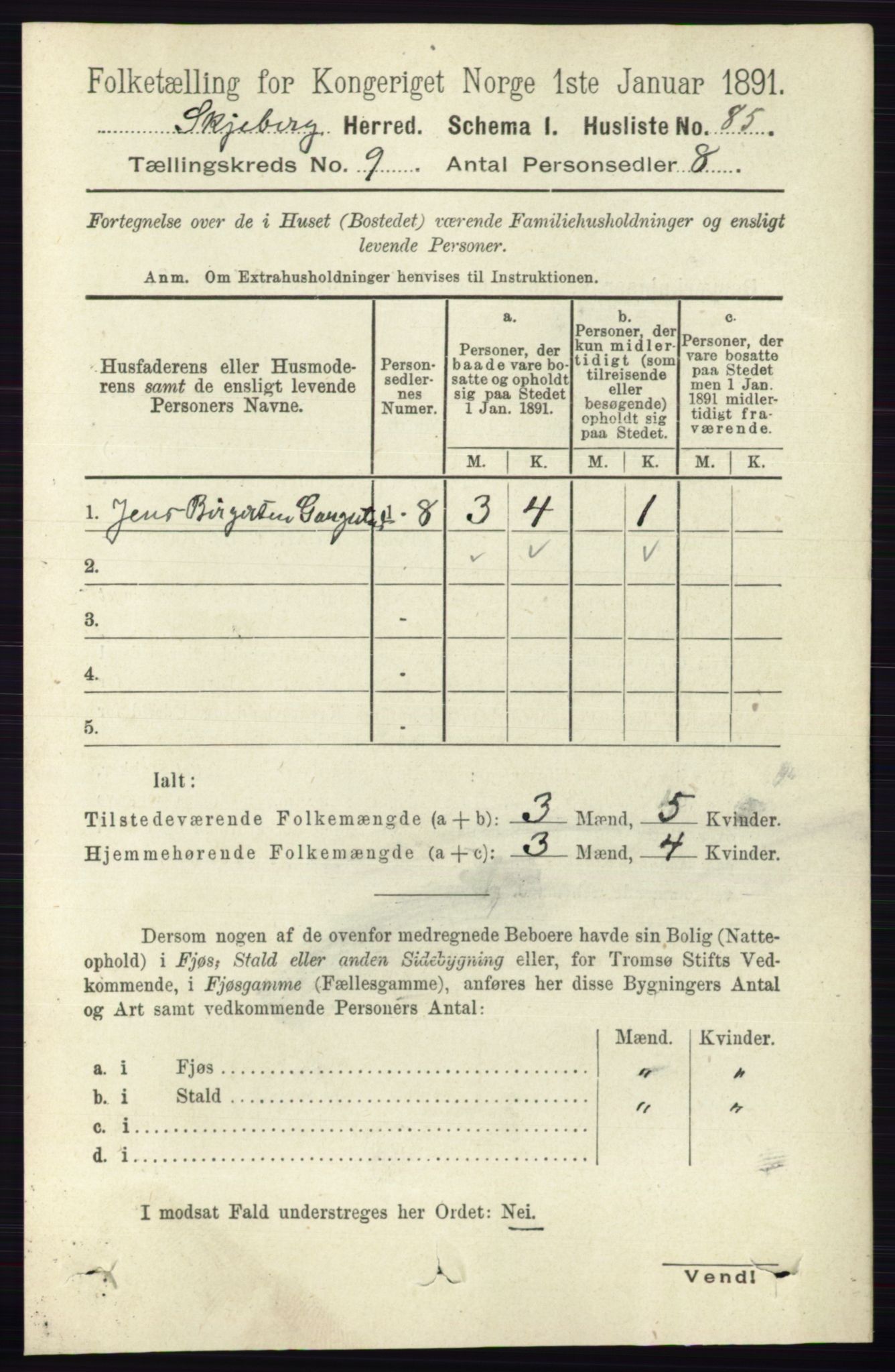 RA, 1891 census for 0115 Skjeberg, 1891, p. 4664