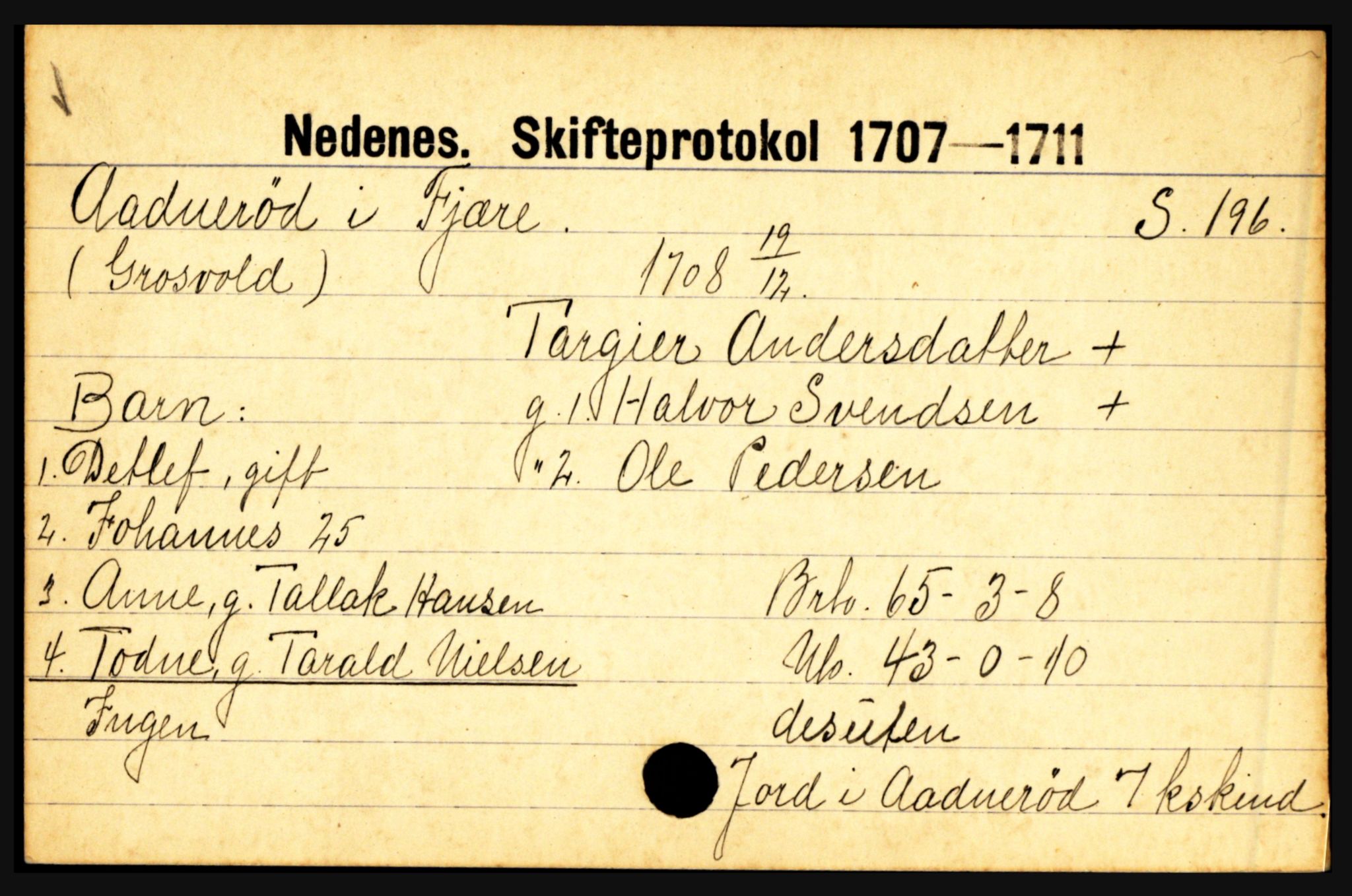 Nedenes sorenskriveri før 1824, AV/SAK-1221-0007/H, p. 34557