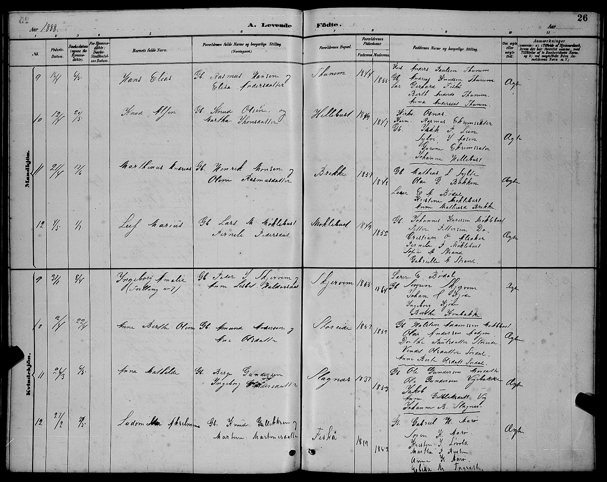 Ministerialprotokoller, klokkerbøker og fødselsregistre - Møre og Romsdal, AV/SAT-A-1454/501/L0017: Parish register (copy) no. 501C03, 1885-1901, p. 26