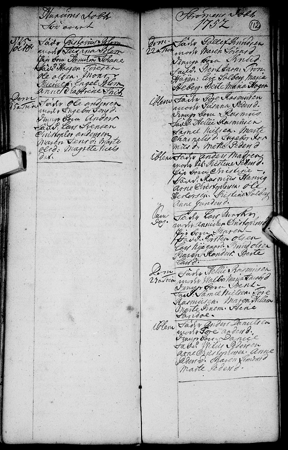 Hurum kirkebøker, AV/SAKO-A-229/F/Fa/L0002: Parish register (official) no. 2, 1733-1757, p. 112