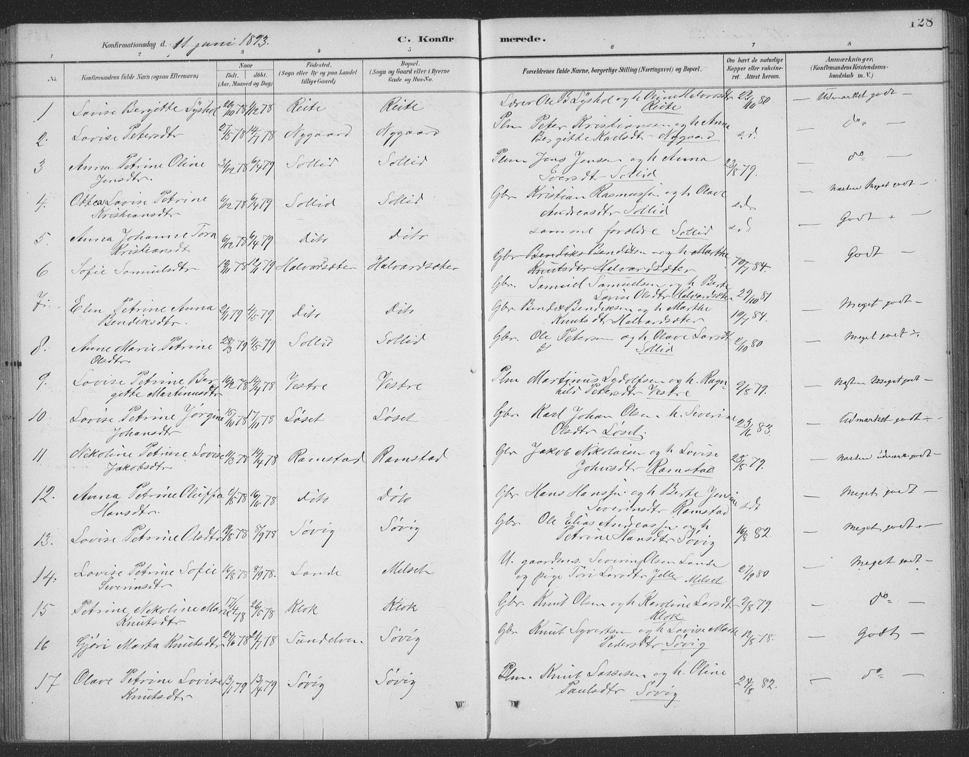 Ministerialprotokoller, klokkerbøker og fødselsregistre - Møre og Romsdal, AV/SAT-A-1454/522/L0316: Parish register (official) no. 522A11, 1890-1911, p. 128