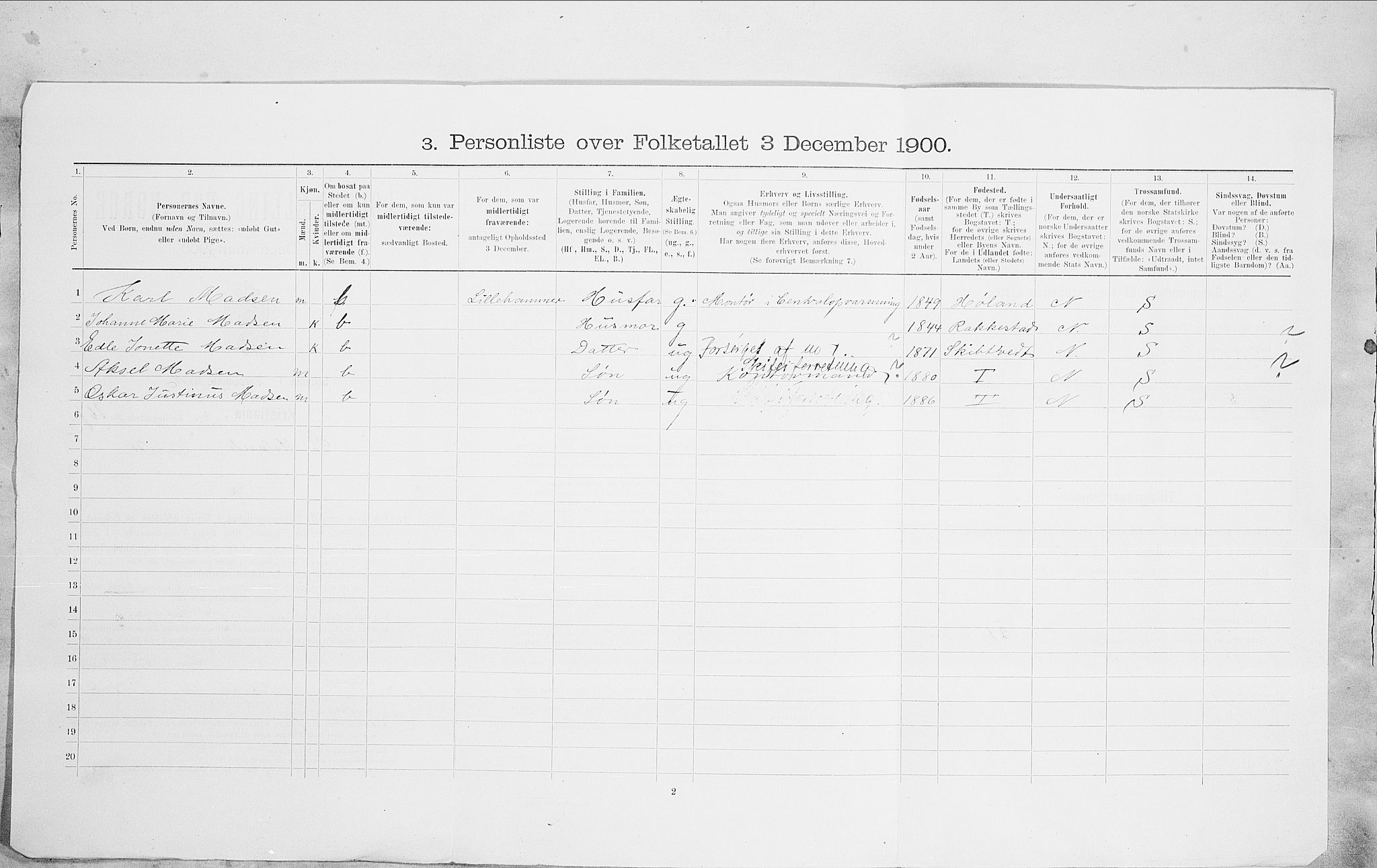 SAO, 1900 census for Kristiania, 1900, p. 89342
