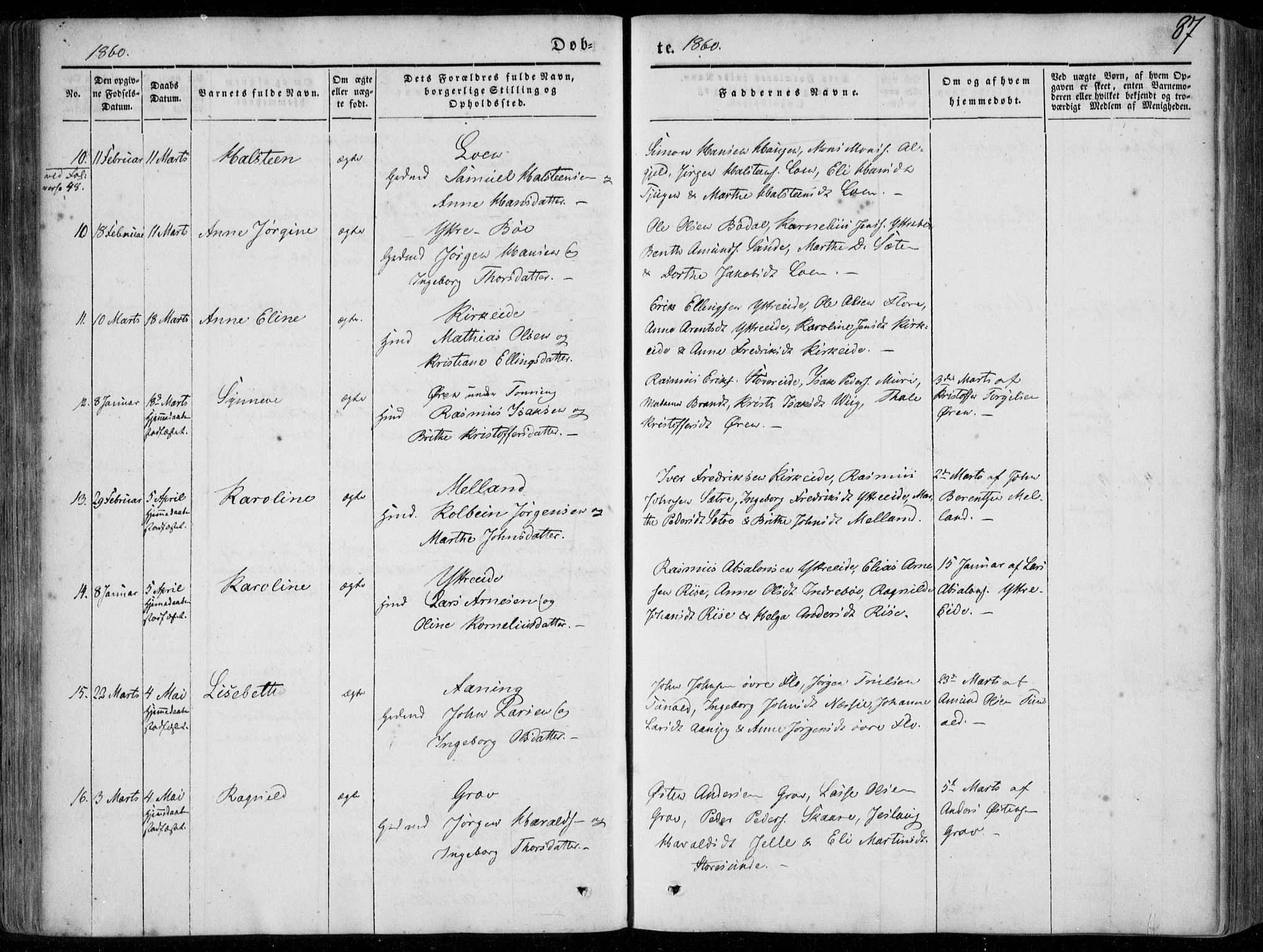 Stryn Sokneprestembete, AV/SAB-A-82501: Parish register (official) no. A 2, 1844-1861, p. 87