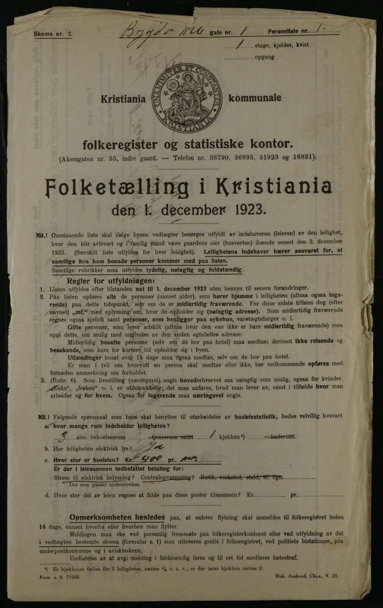 OBA, Municipal Census 1923 for Kristiania, 1923, p. 11149