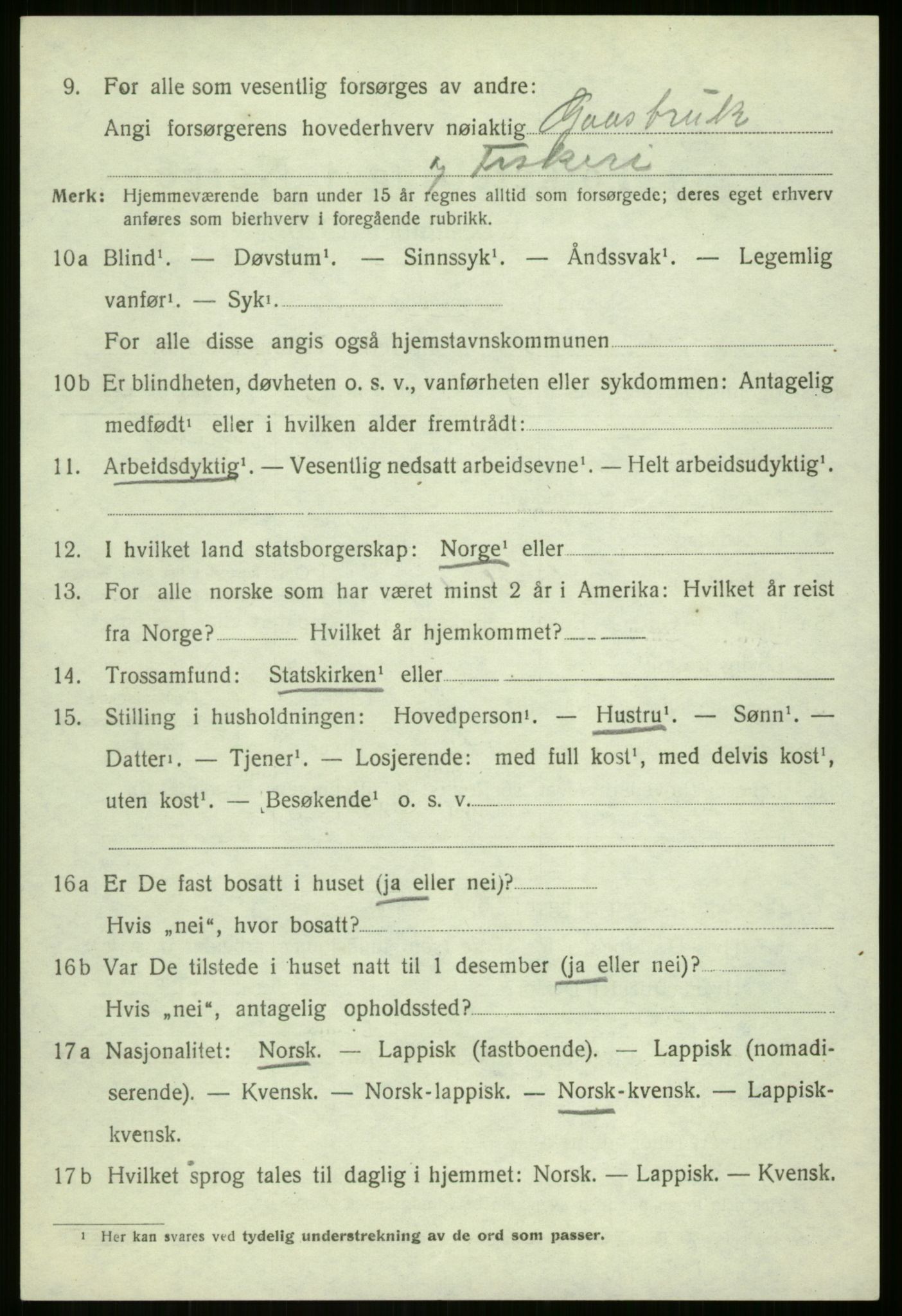 SATØ, 1920 census for Sørreisa, 1920, p. 1789