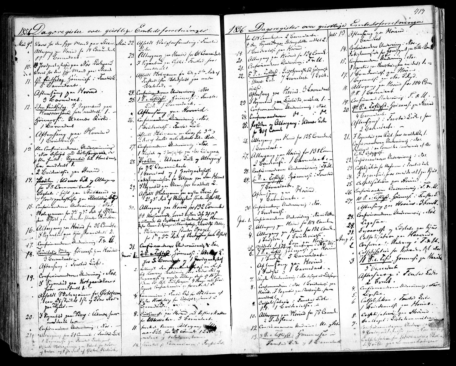 Nes prestekontor Kirkebøker, AV/SAO-A-10410/F/Fa/L0007: Parish register (official) no. I 7, 1846-1858, p. 417