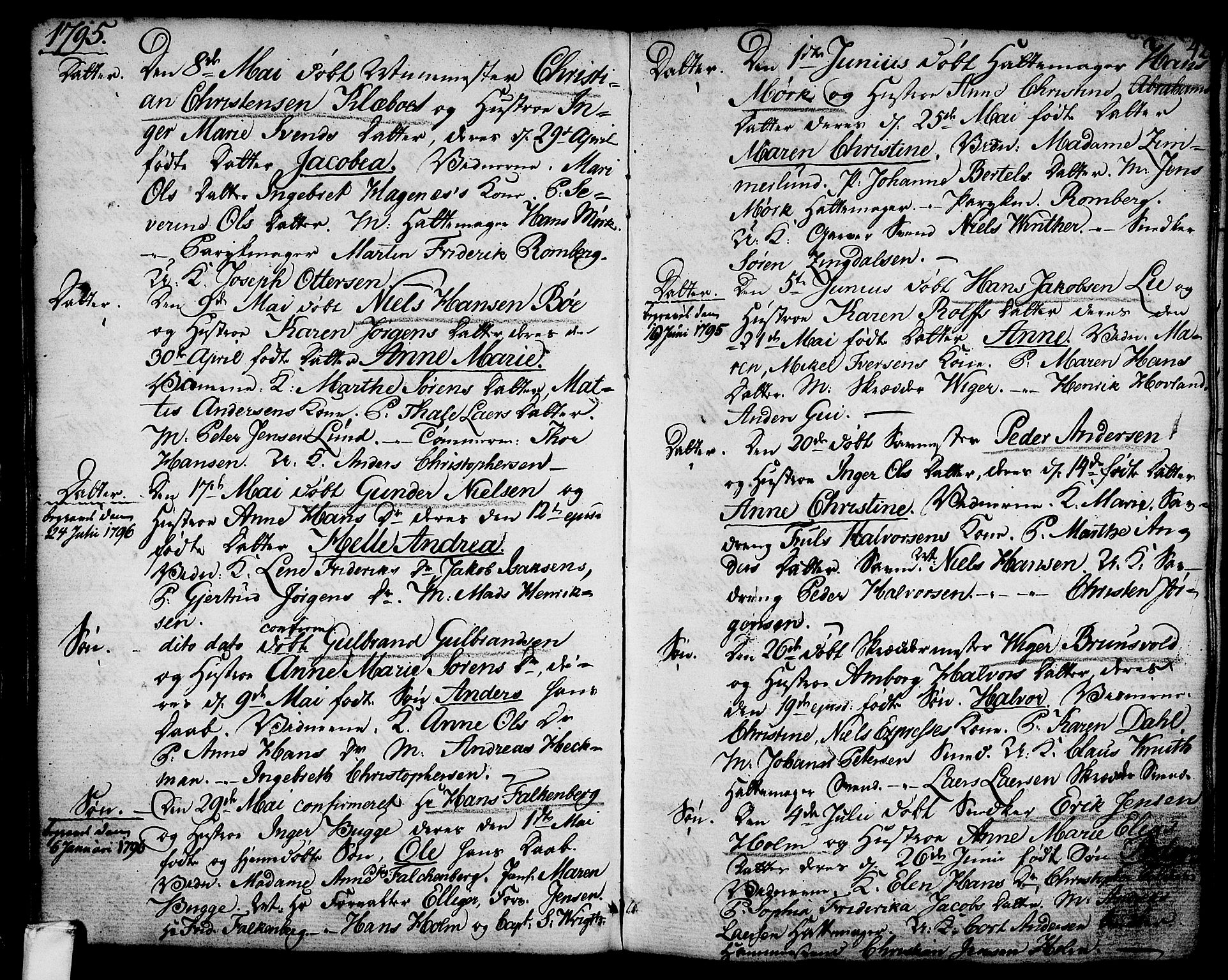 Larvik kirkebøker, SAKO/A-352/G/Ga/L0001: Parish register (copy) no. I 1, 1785-1807, p. 42