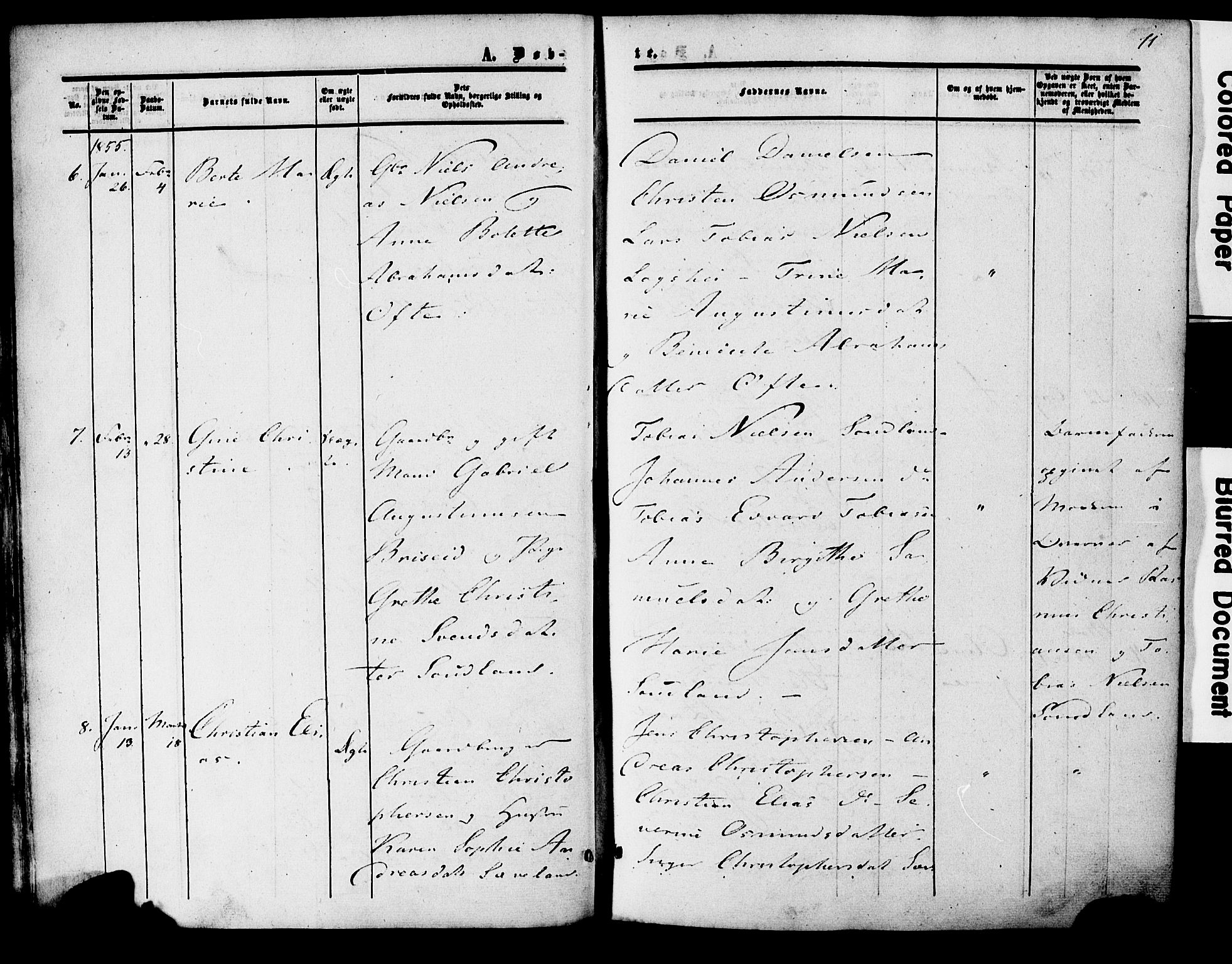 Herad sokneprestkontor, AV/SAK-1111-0018/F/Fa/Faa/L0005: Parish register (official) no. A 5, 1853-1886, p. 11