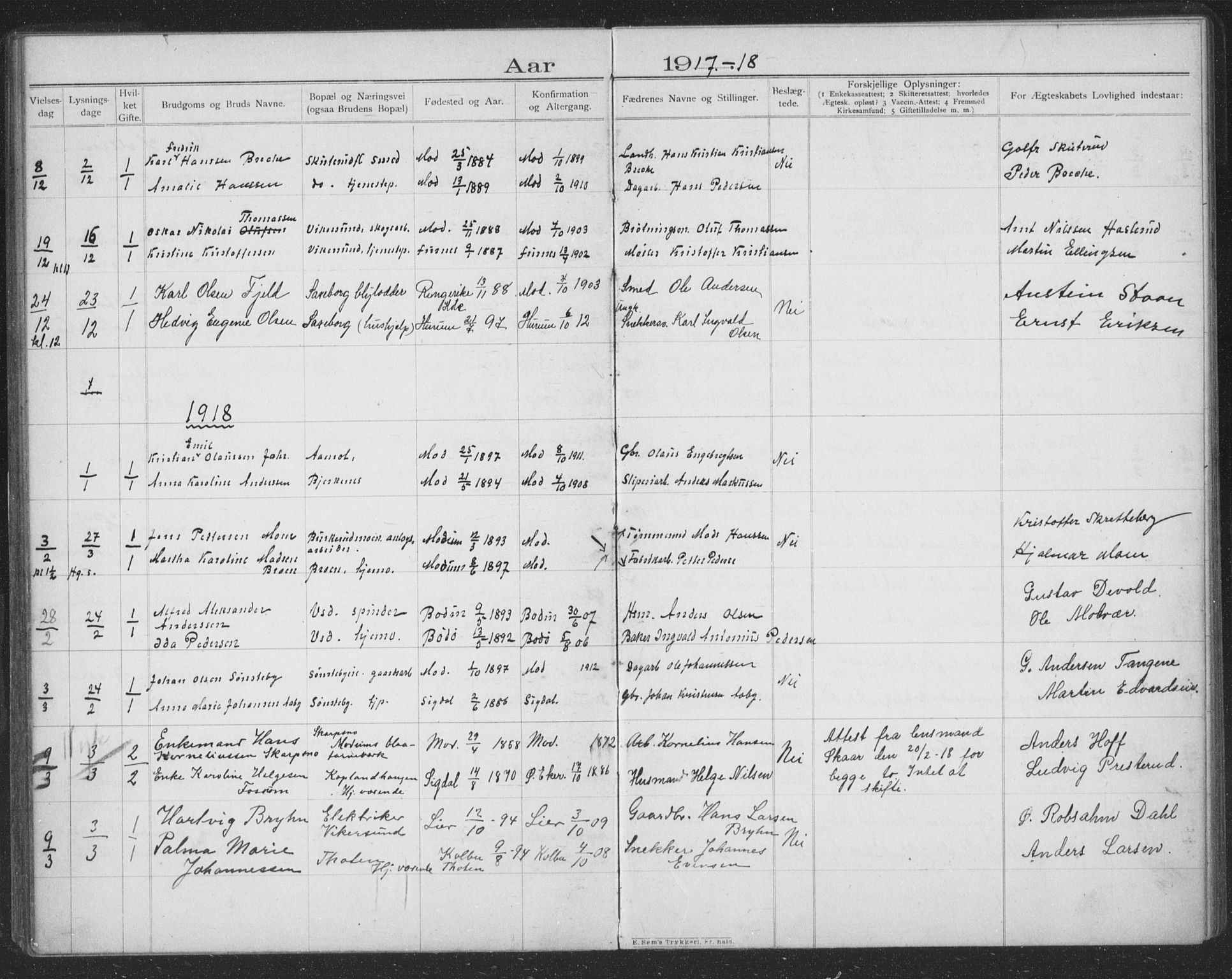 Modum kirkebøker, AV/SAKO-A-234/H/Ha/L0002: Banns register no. I 2, 1904-1929