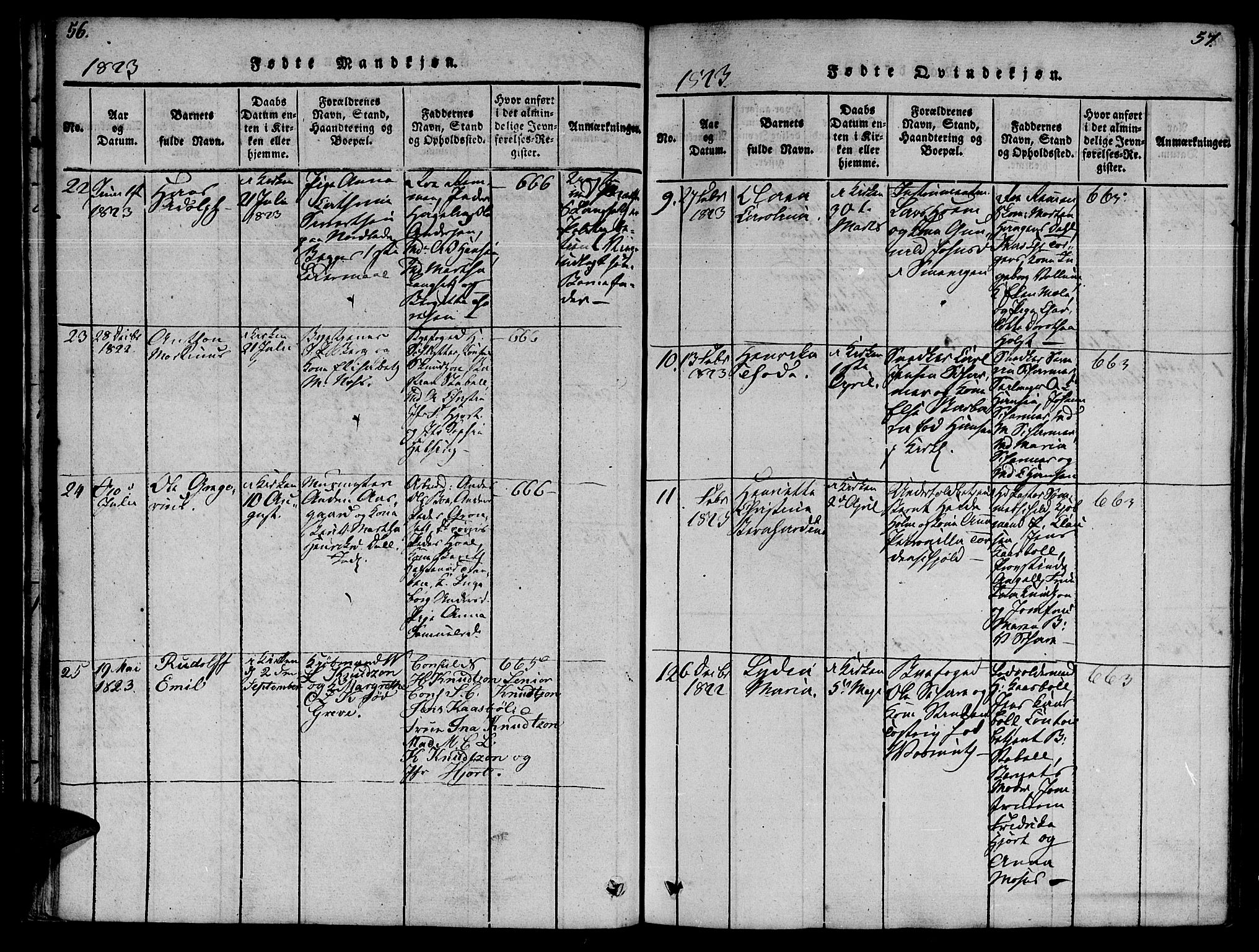 Ministerialprotokoller, klokkerbøker og fødselsregistre - Møre og Romsdal, AV/SAT-A-1454/572/L0842: Parish register (official) no. 572A05, 1819-1832, p. 56-57