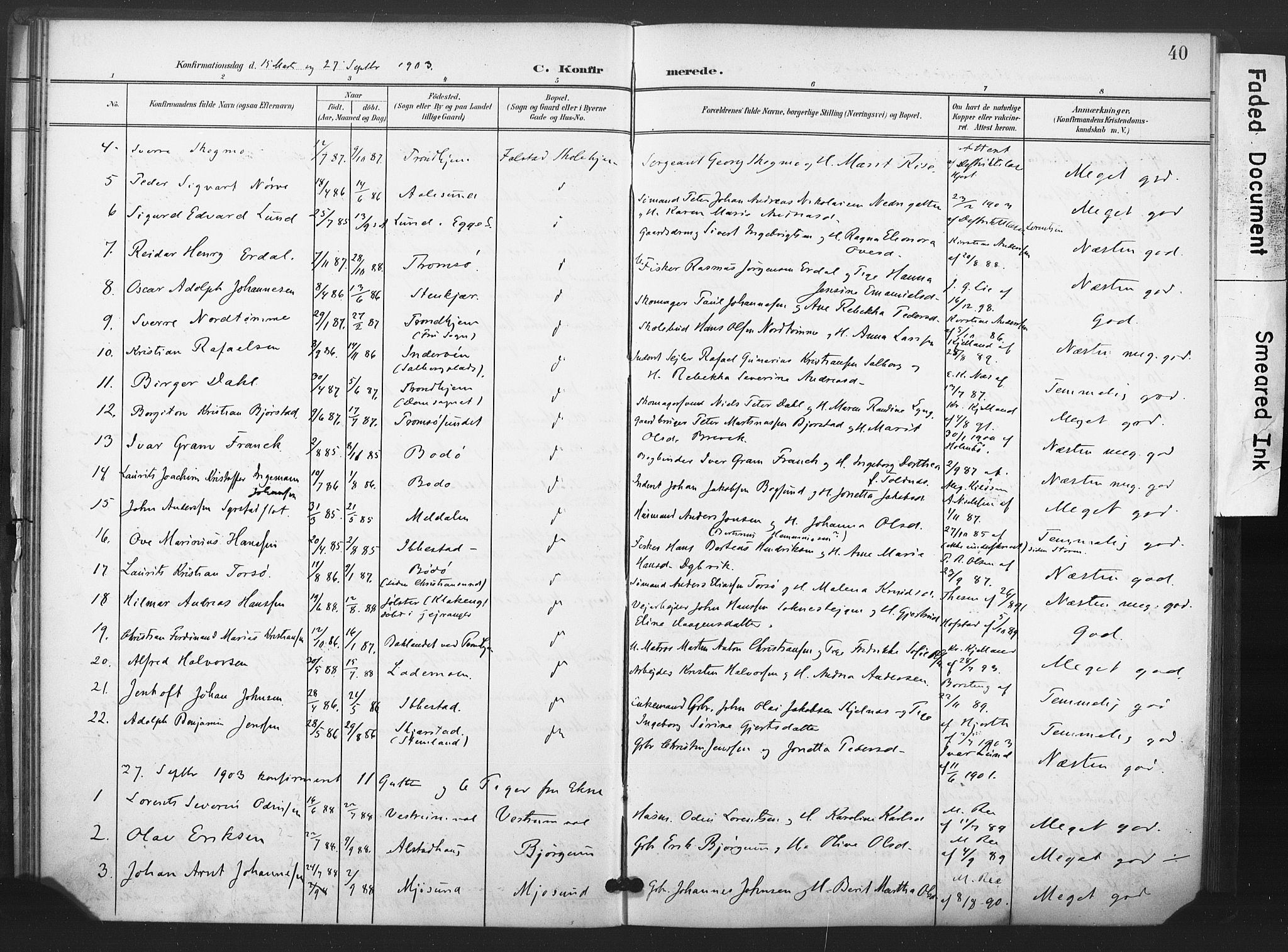 Ministerialprotokoller, klokkerbøker og fødselsregistre - Nord-Trøndelag, AV/SAT-A-1458/719/L0179: Parish register (official) no. 719A02, 1901-1923, p. 40