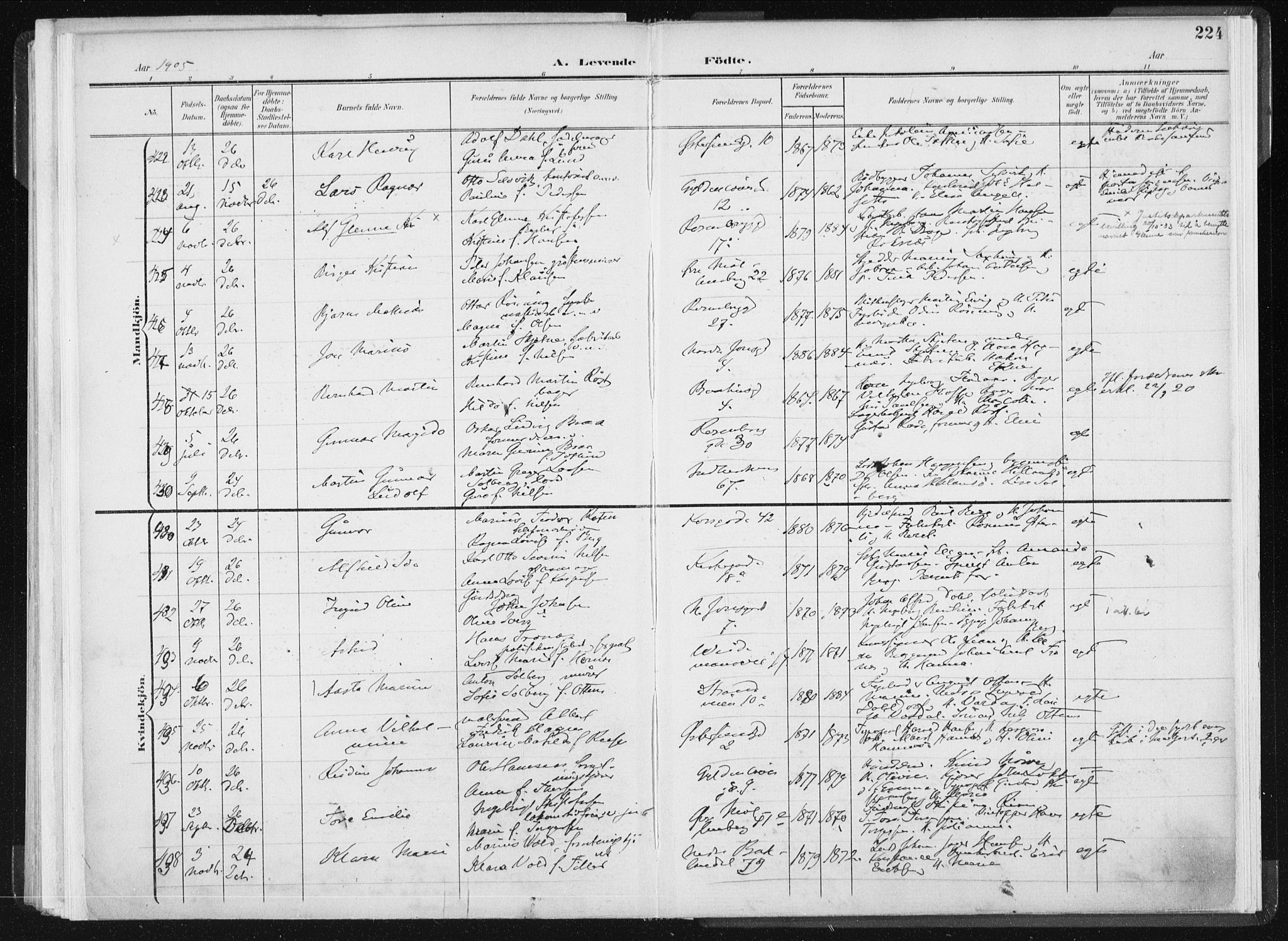 Ministerialprotokoller, klokkerbøker og fødselsregistre - Sør-Trøndelag, AV/SAT-A-1456/604/L0199: Parish register (official) no. 604A20I, 1901-1906, p. 224