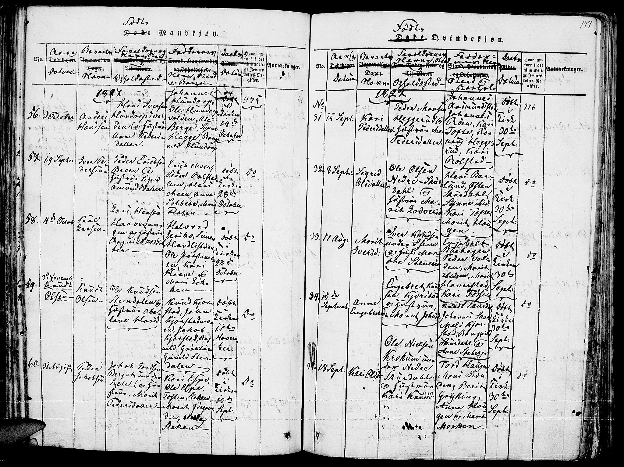 Fron prestekontor, AV/SAH-PREST-078/H/Ha/Haa/L0002: Parish register (official) no. 2, 1816-1827, p. 177