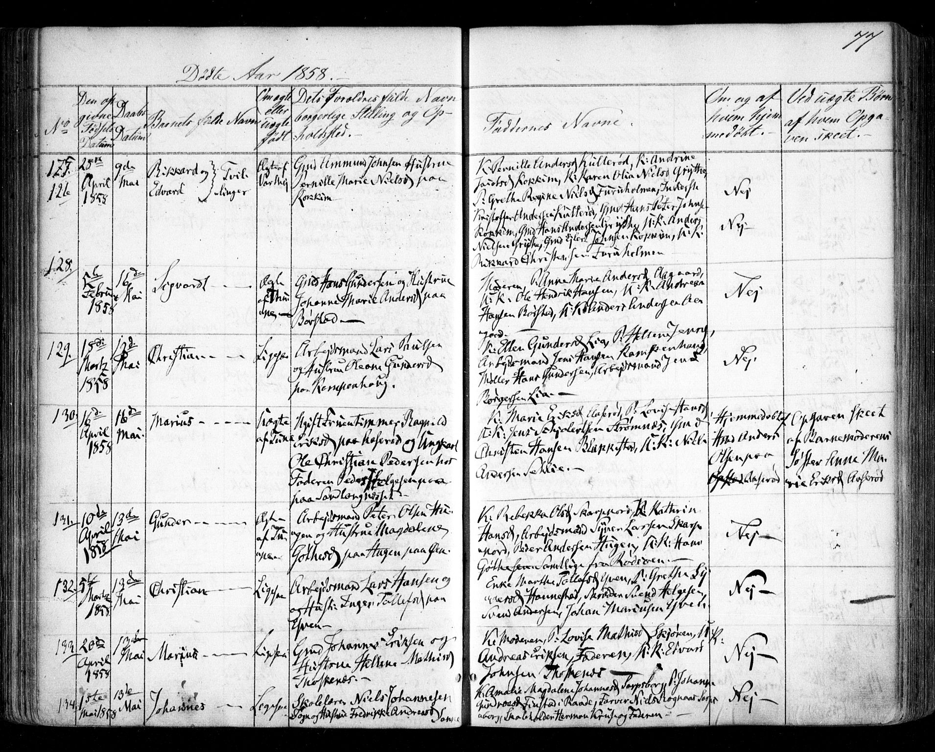 Tune prestekontor Kirkebøker, AV/SAO-A-2007/F/Fa/L0012: Parish register (official) no. 12, 1856-1859, p. 77