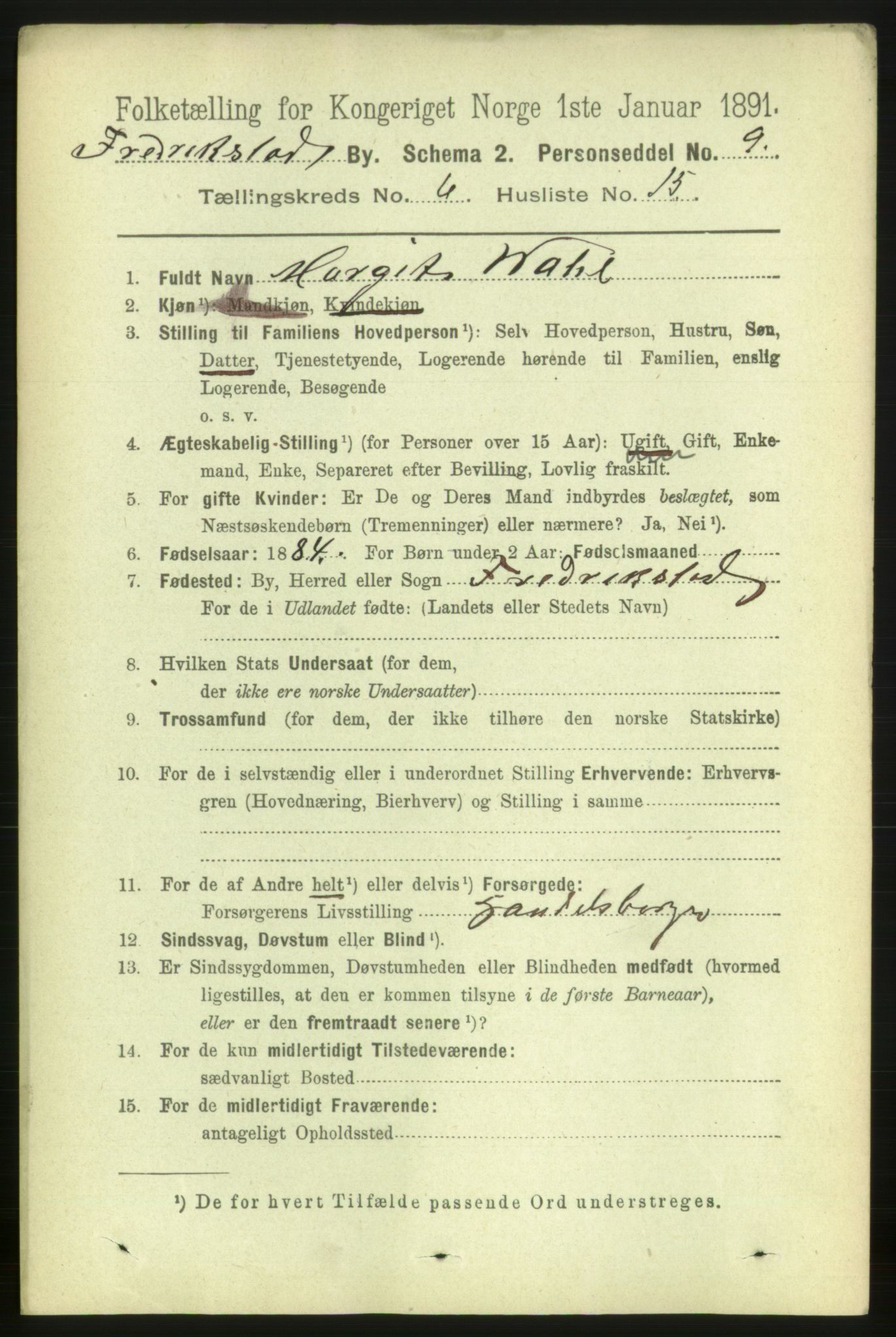 RA, 1891 census for 0103 Fredrikstad, 1891, p. 7791