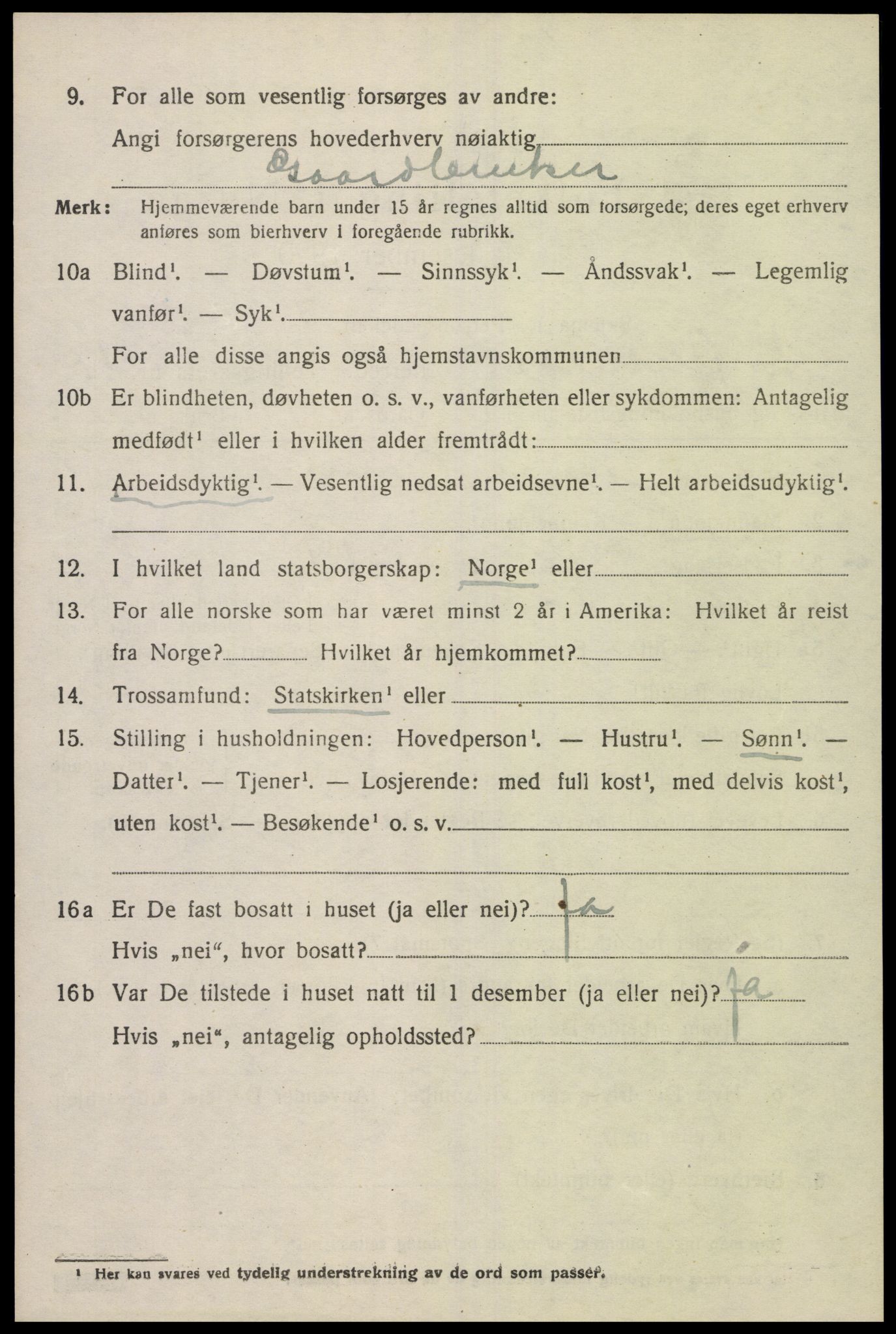 SAK, 1920 census for Sør-Audnedal, 1920, p. 6314