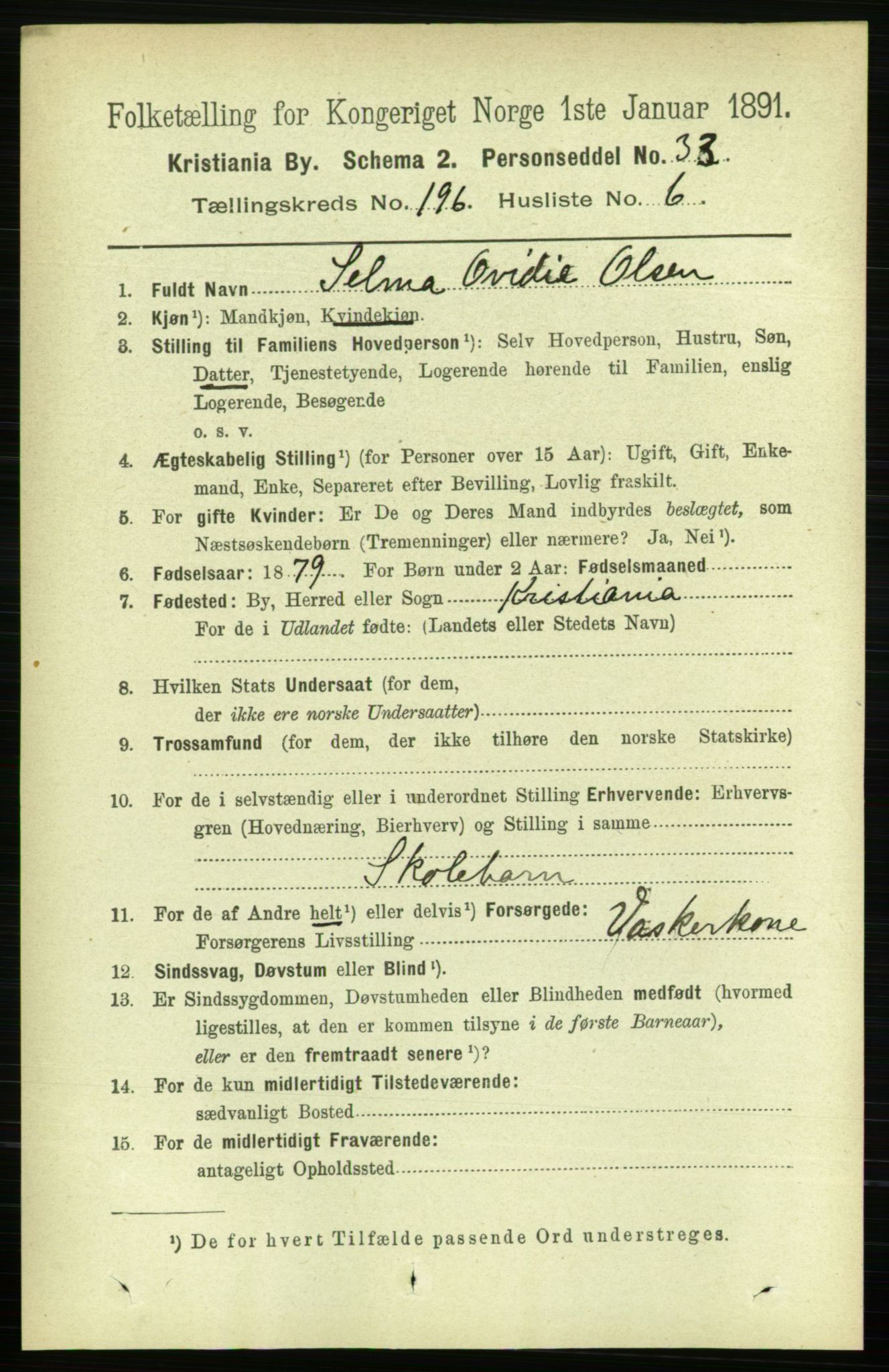 RA, 1891 census for 0301 Kristiania, 1891, p. 118412
