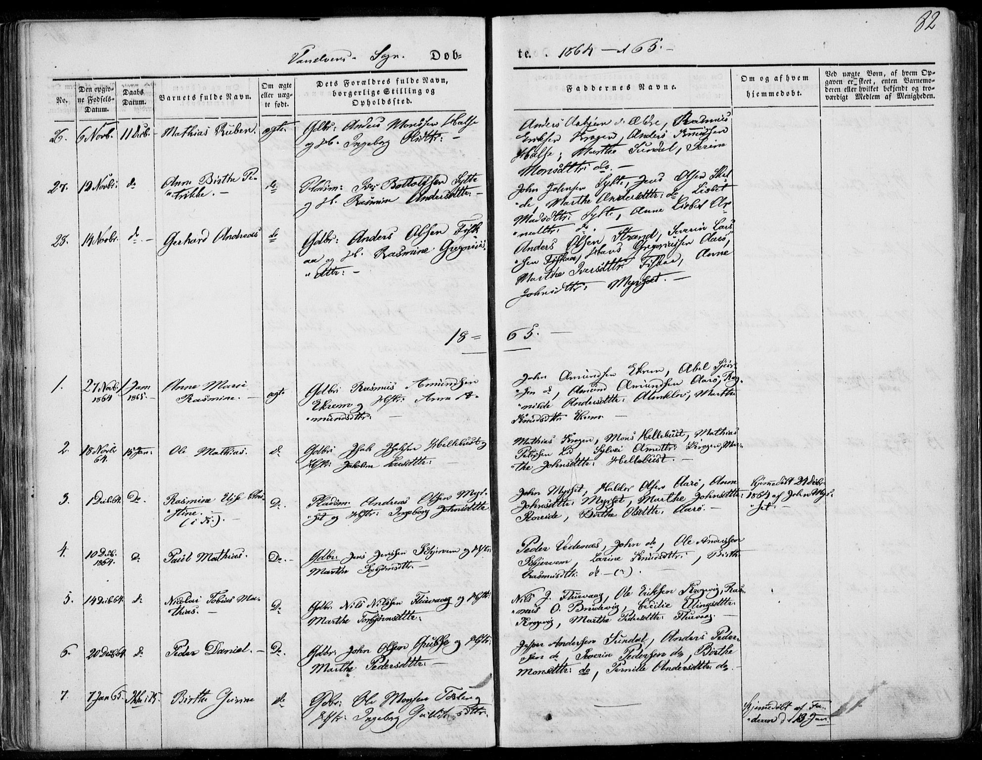 Ministerialprotokoller, klokkerbøker og fødselsregistre - Møre og Romsdal, SAT/A-1454/501/L0006: Parish register (official) no. 501A06, 1844-1868, p. 82