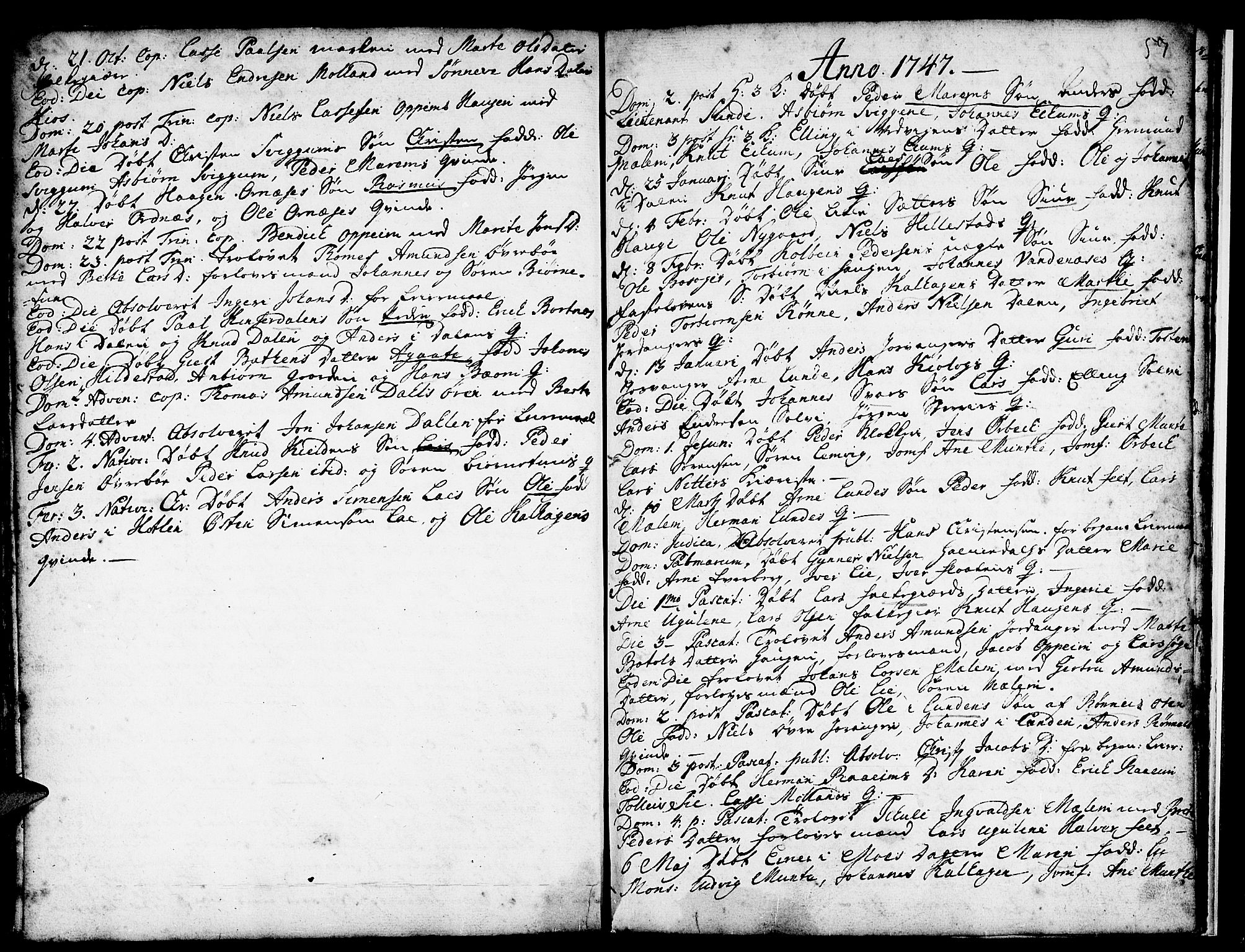 Hafslo sokneprestembete, SAB/A-80301/H/Haa/Haaa/L0001: Parish register (official) no. A 1, 1717-1755, p. 57