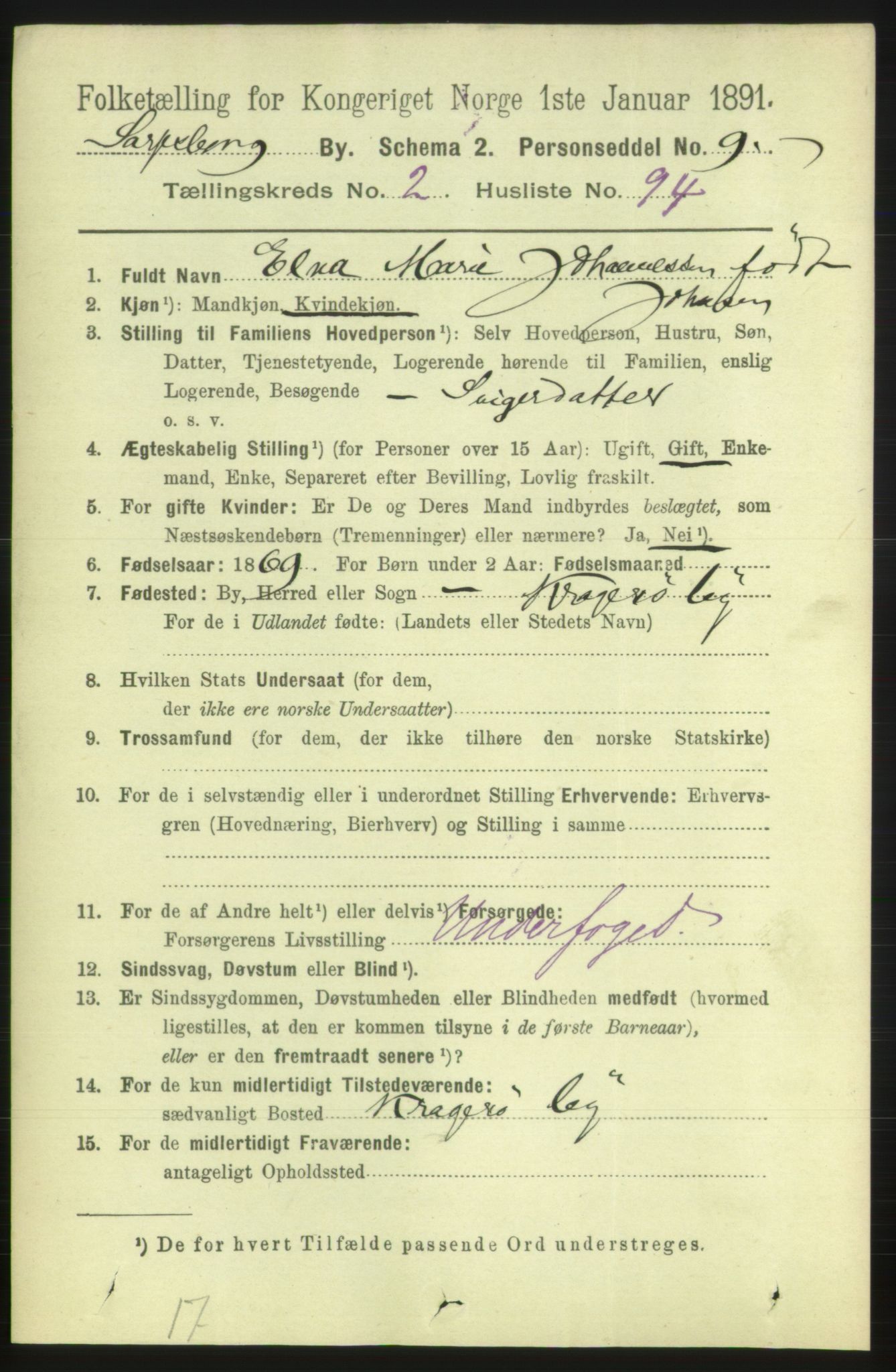 RA, 1891 census for 0102 Sarpsborg, 1891, p. 2184