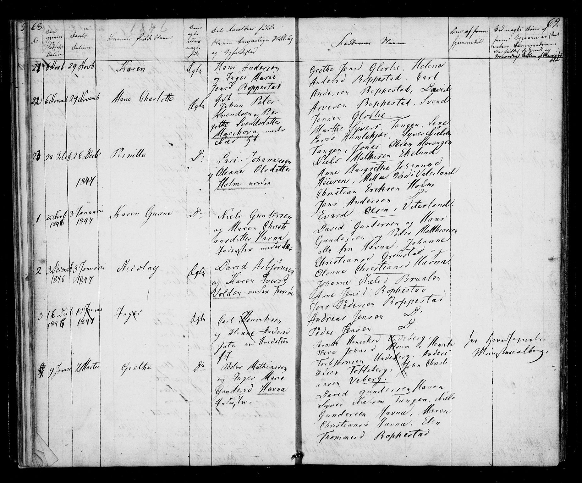 Borge prestekontor Kirkebøker, AV/SAO-A-10903/F/Fb/L0001: Parish register (official) no. II 1, 1836-1852, p. 68-69