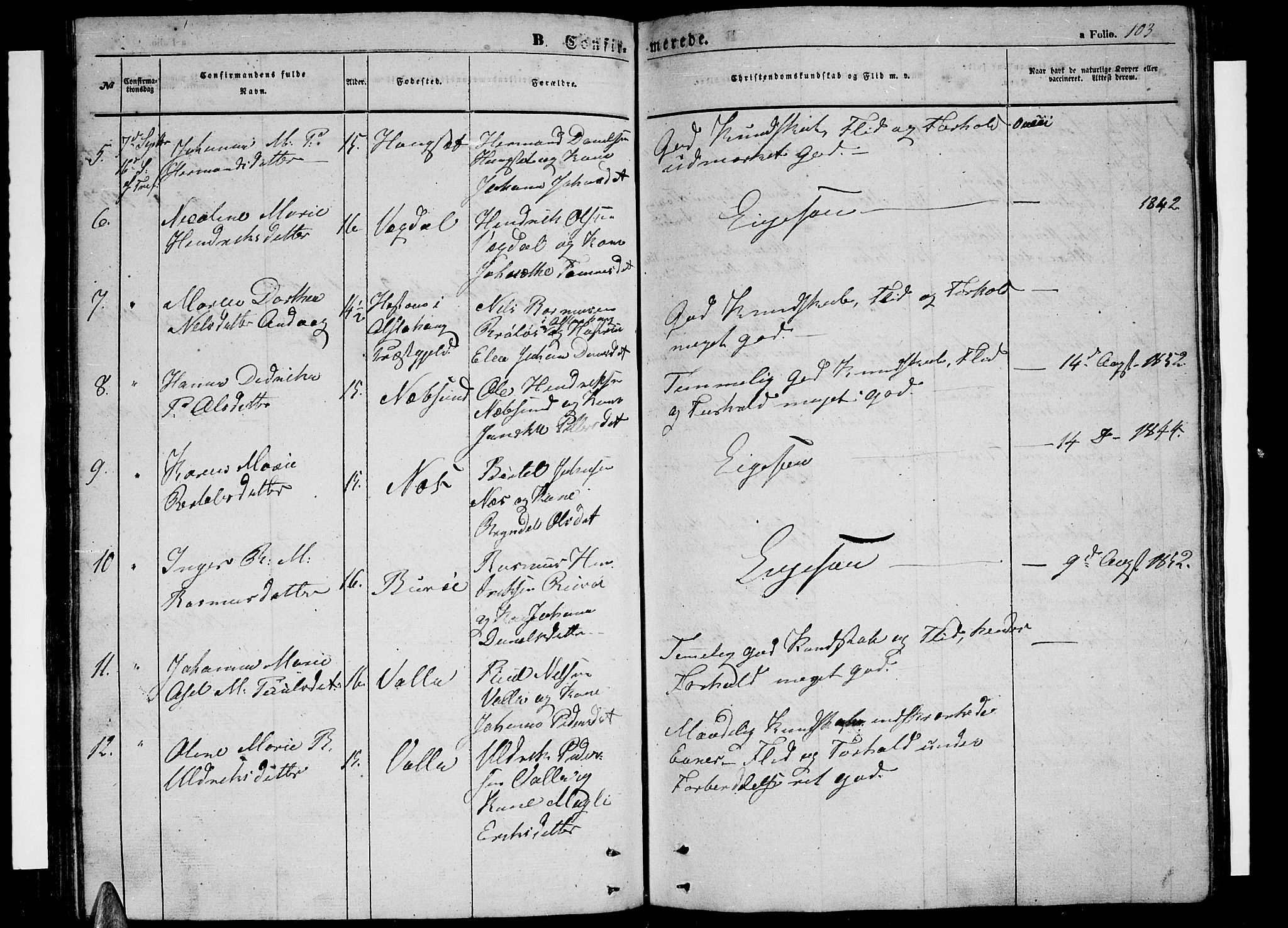 Ministerialprotokoller, klokkerbøker og fødselsregistre - Nordland, AV/SAT-A-1459/816/L0251: Parish register (copy) no. 816C01, 1852-1870, p. 103