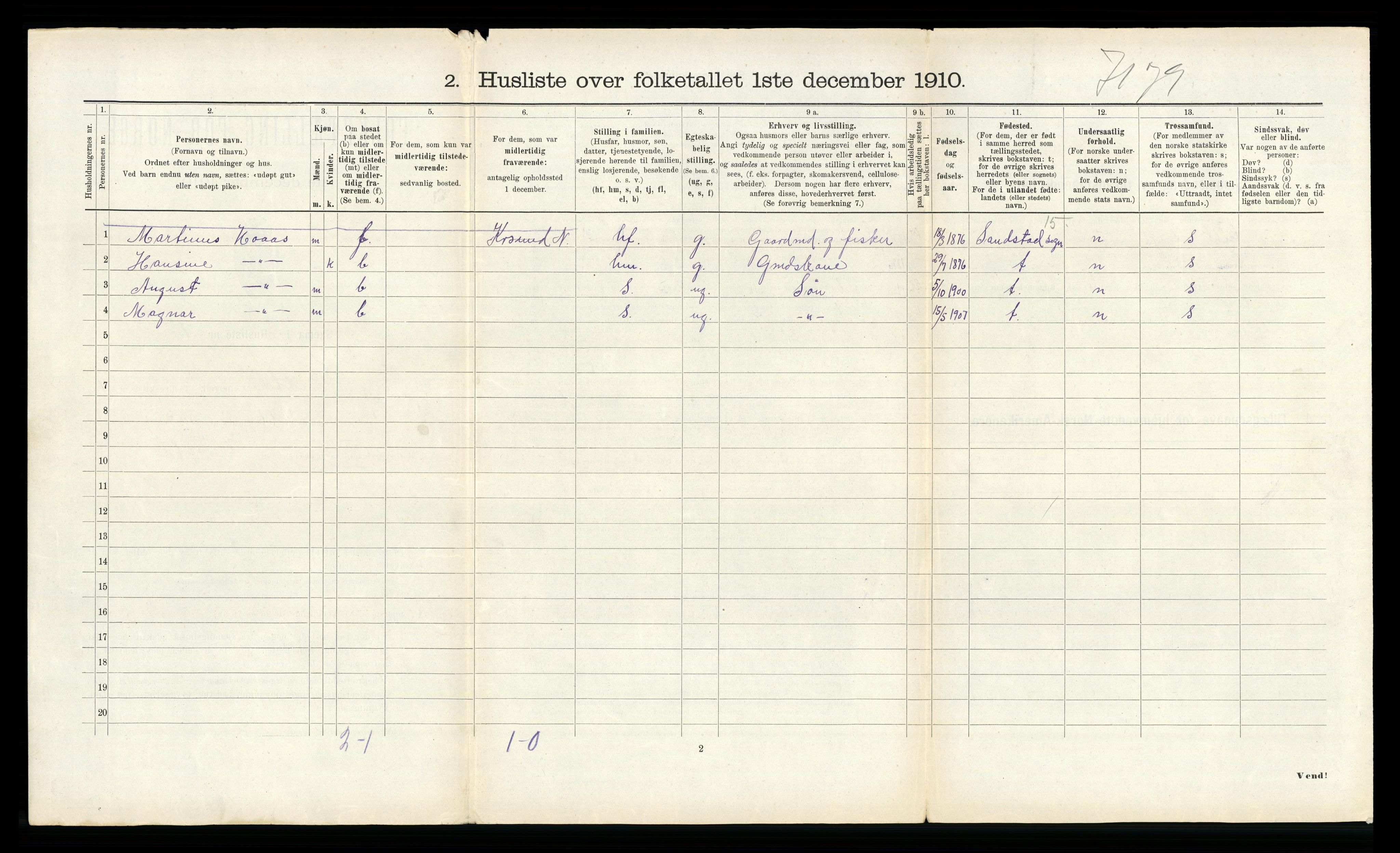 RA, 1910 census for Hitra, 1910, p. 858