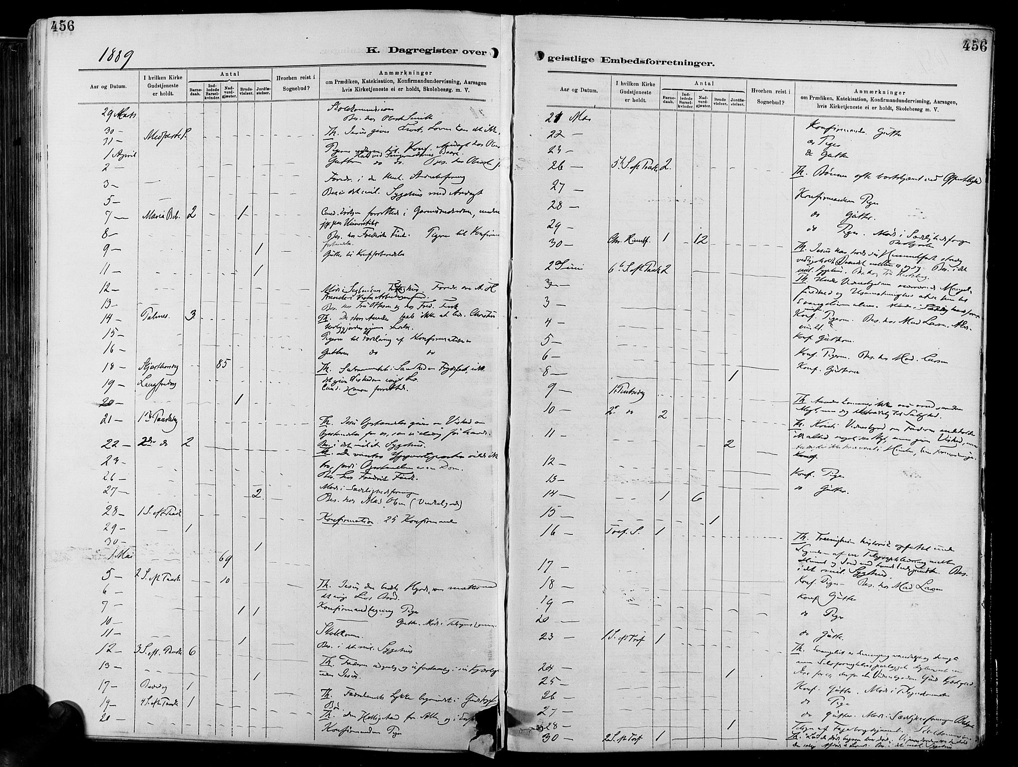 Garnisonsmenigheten Kirkebøker, AV/SAO-A-10846/F/Fa/L0012: Parish register (official) no. 12, 1880-1893, p. 456