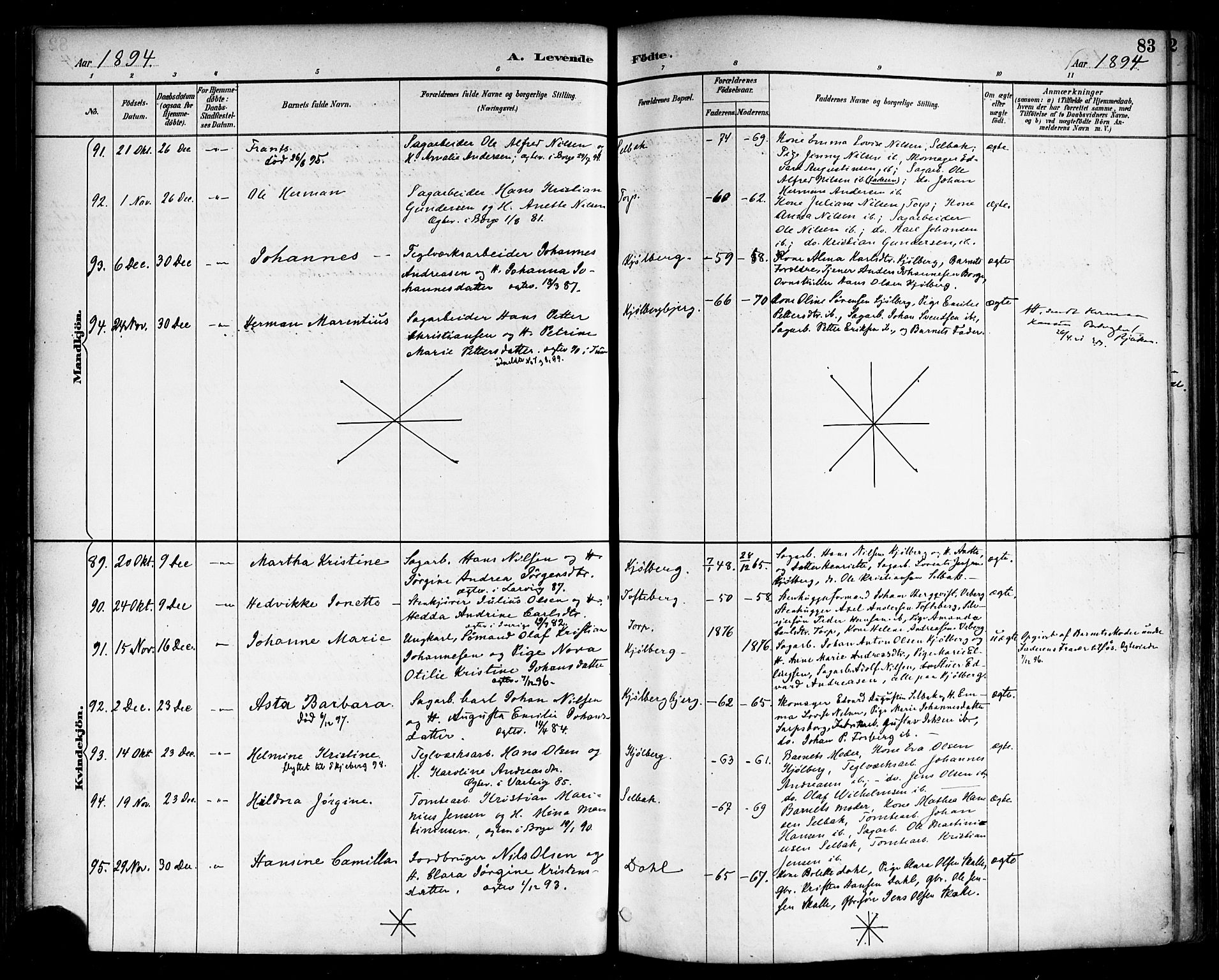 Borge prestekontor Kirkebøker, SAO/A-10903/F/Fa/L0008: Parish register (official) no. I 8A, 1887-1902, p. 83