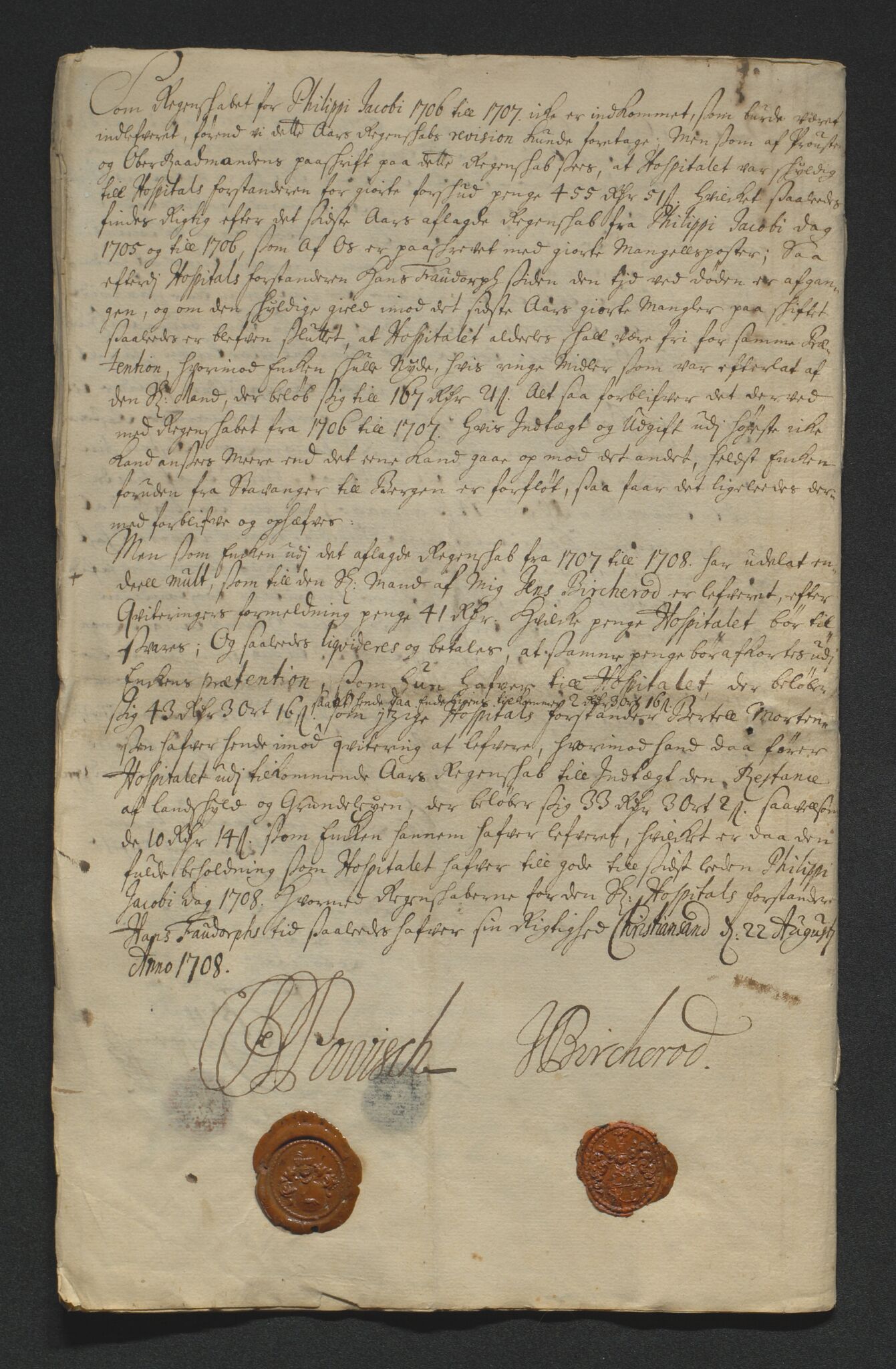Biskopen i Kristiansand, AV/SAK-1113-0001/G/Gh/L0079/0001: C 236 - Stavanger Hospital / Regnskap for Stavanger Hospital, 1655-1711, p. 202