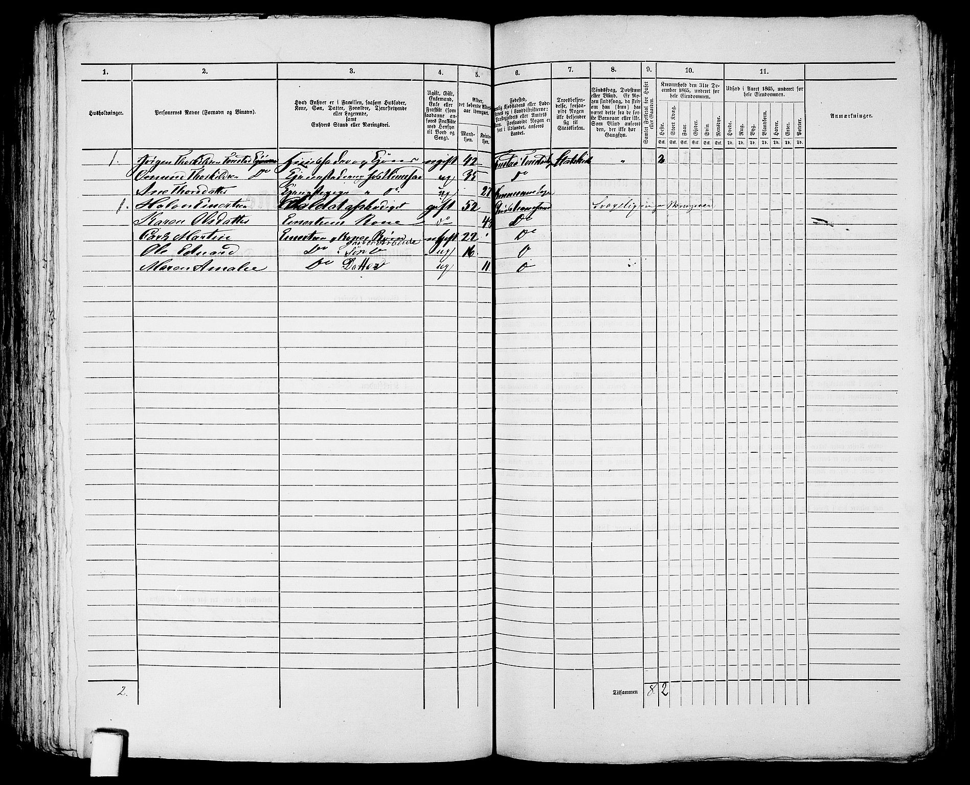 RA, 1865 census for Kristiansand, 1865, p. 1766