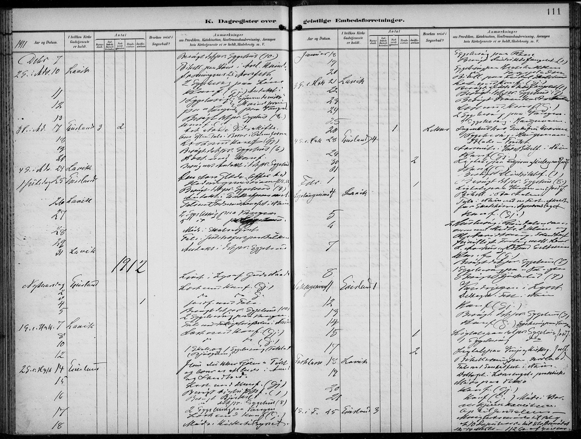 Voss sokneprestembete, SAB/A-79001/H/Haa: Parish register (official) no. F  1, 1898-1926, p. 111