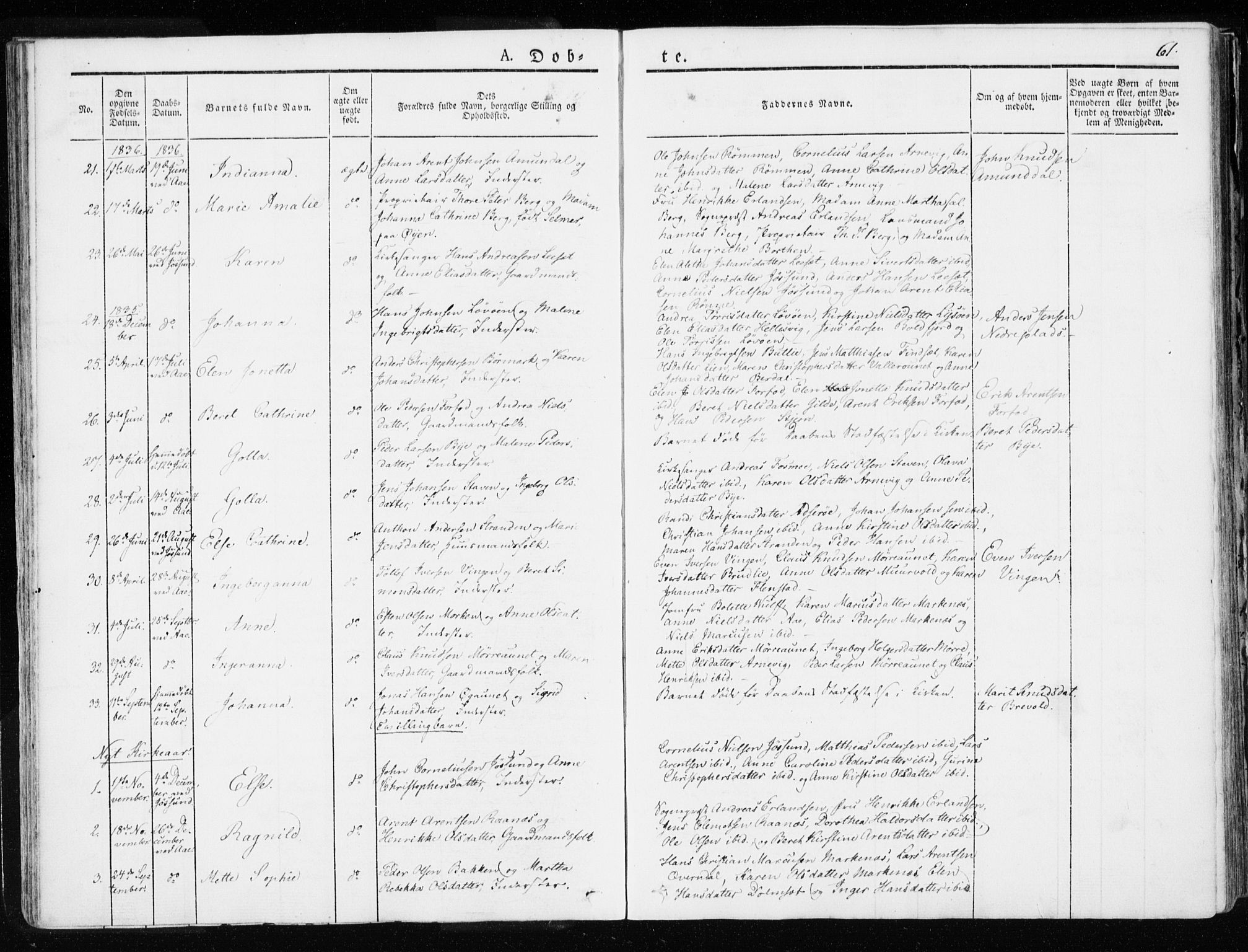 Ministerialprotokoller, klokkerbøker og fødselsregistre - Sør-Trøndelag, SAT/A-1456/655/L0676: Parish register (official) no. 655A05, 1830-1847, p. 61